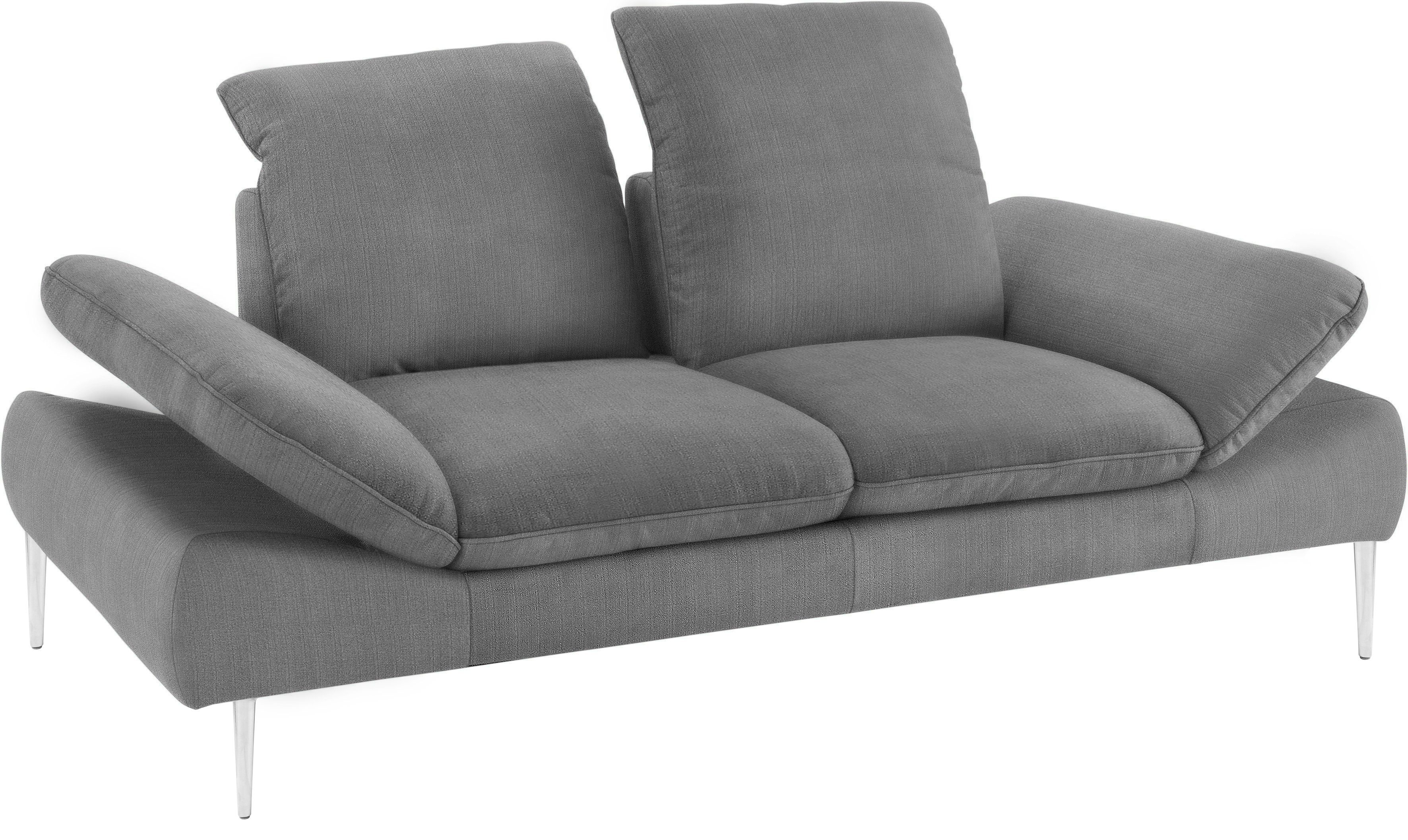 W.SCHILLIG 2-Sitzer Breite enjoy&MORE, matt, cm mit Füße Sitztiefenverstellung, silber 202