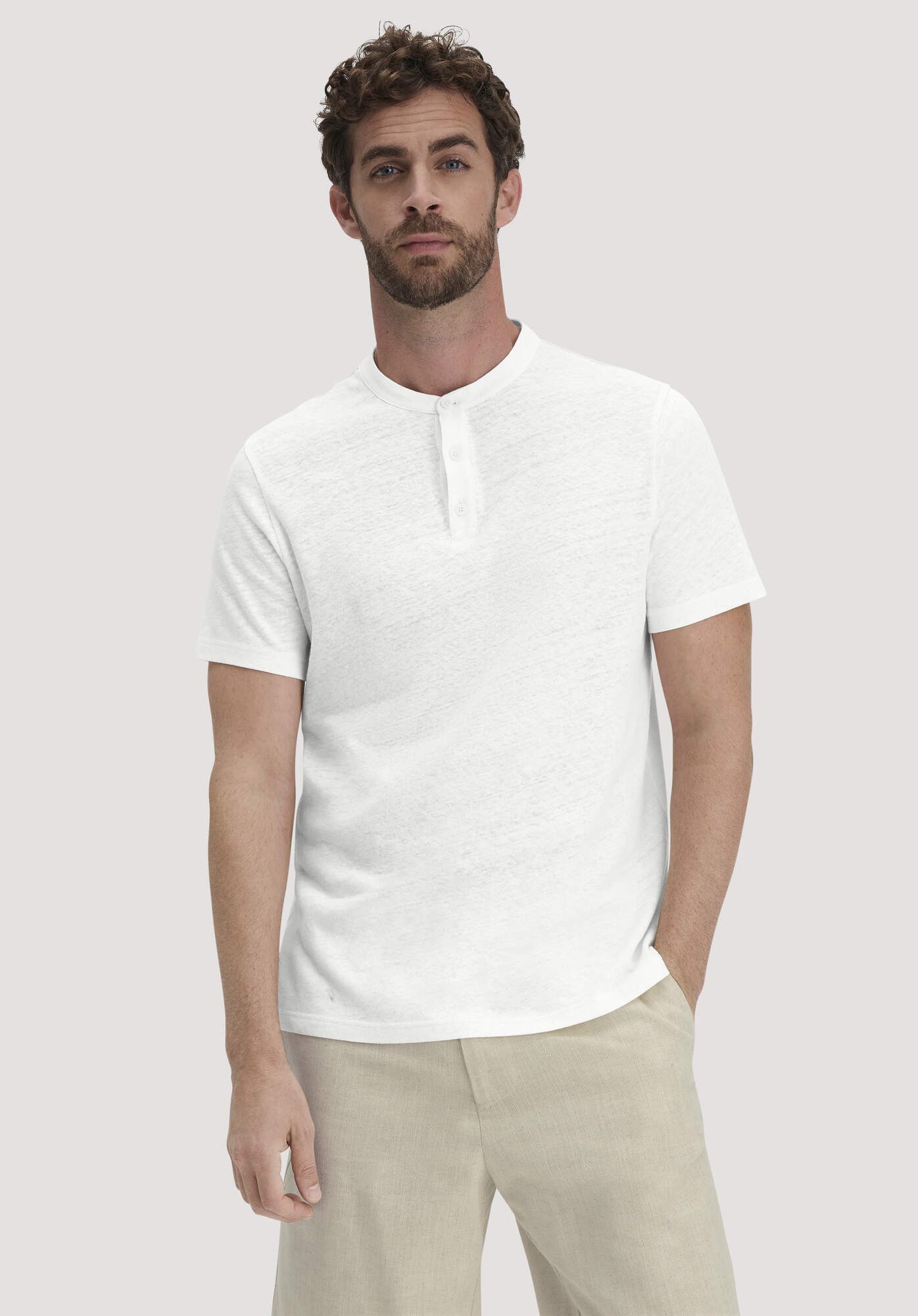 Hessnatur T-Shirt aus Bio-Baumwolle und Leinen (1-tlg)