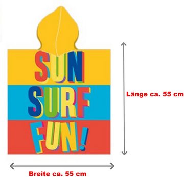 BERONAGE Kapuzenhandtuch Paw Patrol Kinder Kapuzen Bade-Poncho Sun Surf Fun 55x110 cm, 100% Baumwolle, Frottee in Velours-Qualität