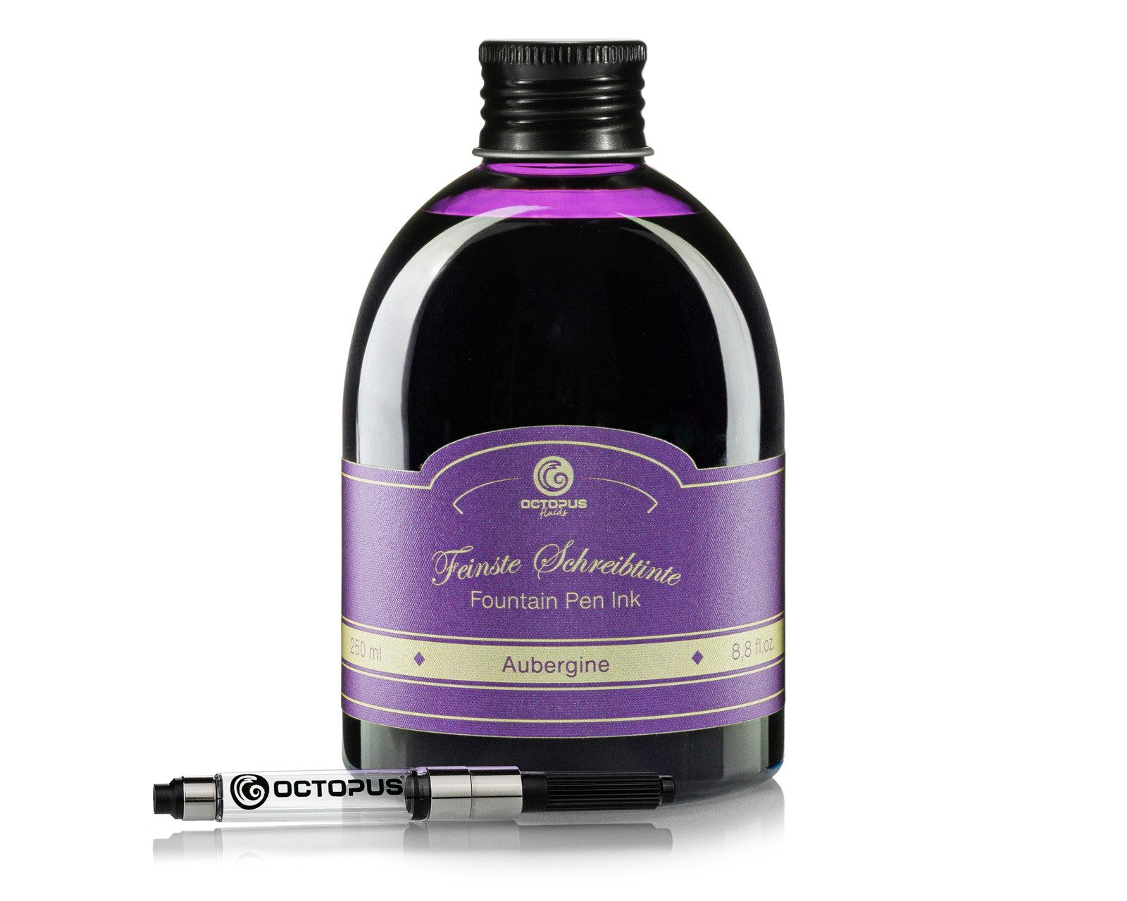OCTOPUS Füllhaltertinte, Schreibtinte im Tintenglas Aubergine mit Konverter Tintenglas (0-tlg., inklusive Konverter)