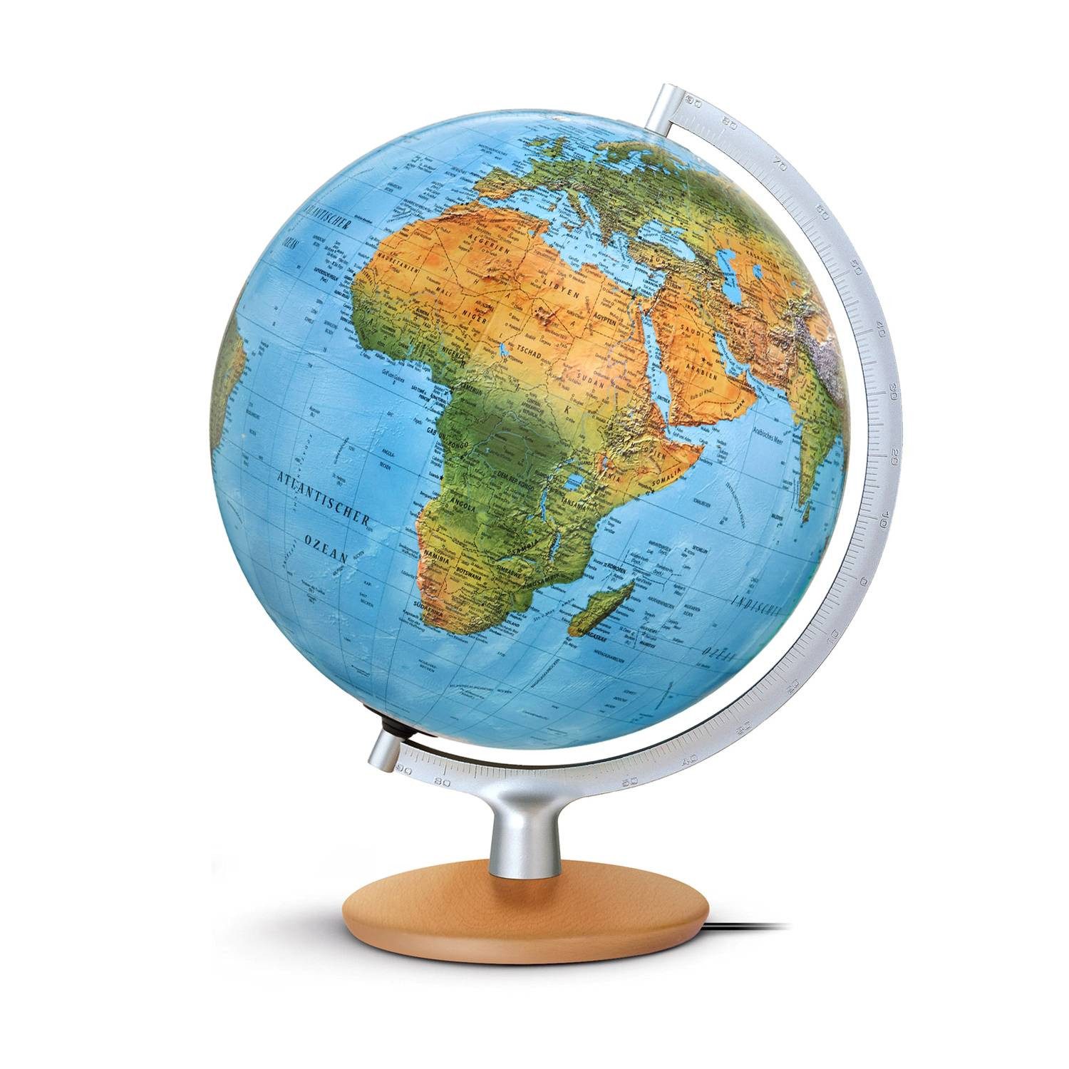 Räthgloben Globus Handkaschierter Doppelbild-Leuchtglobus Tischglobus beleuchtet