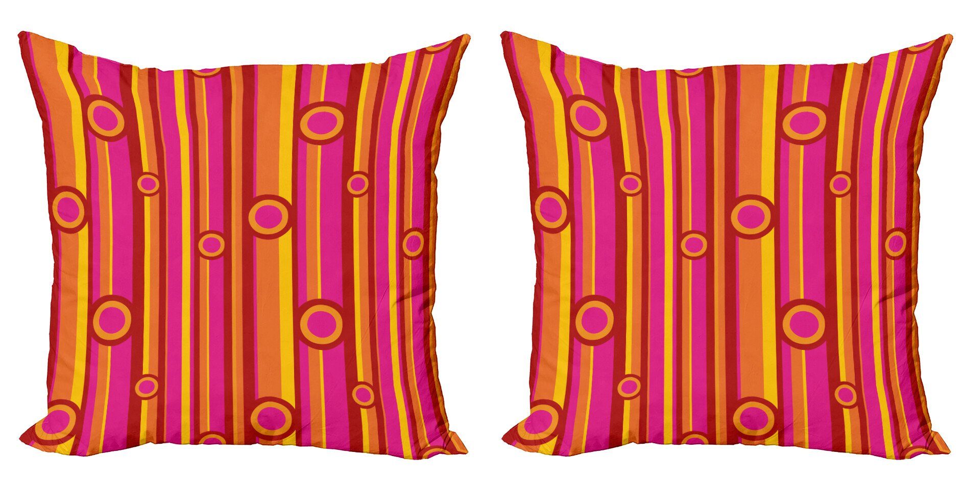 Accent Stück), Digitaldruck, Kreise Vibrant Streifen Abakuhaus Modern Kissenbezüge Retro (2 Doppelseitiger