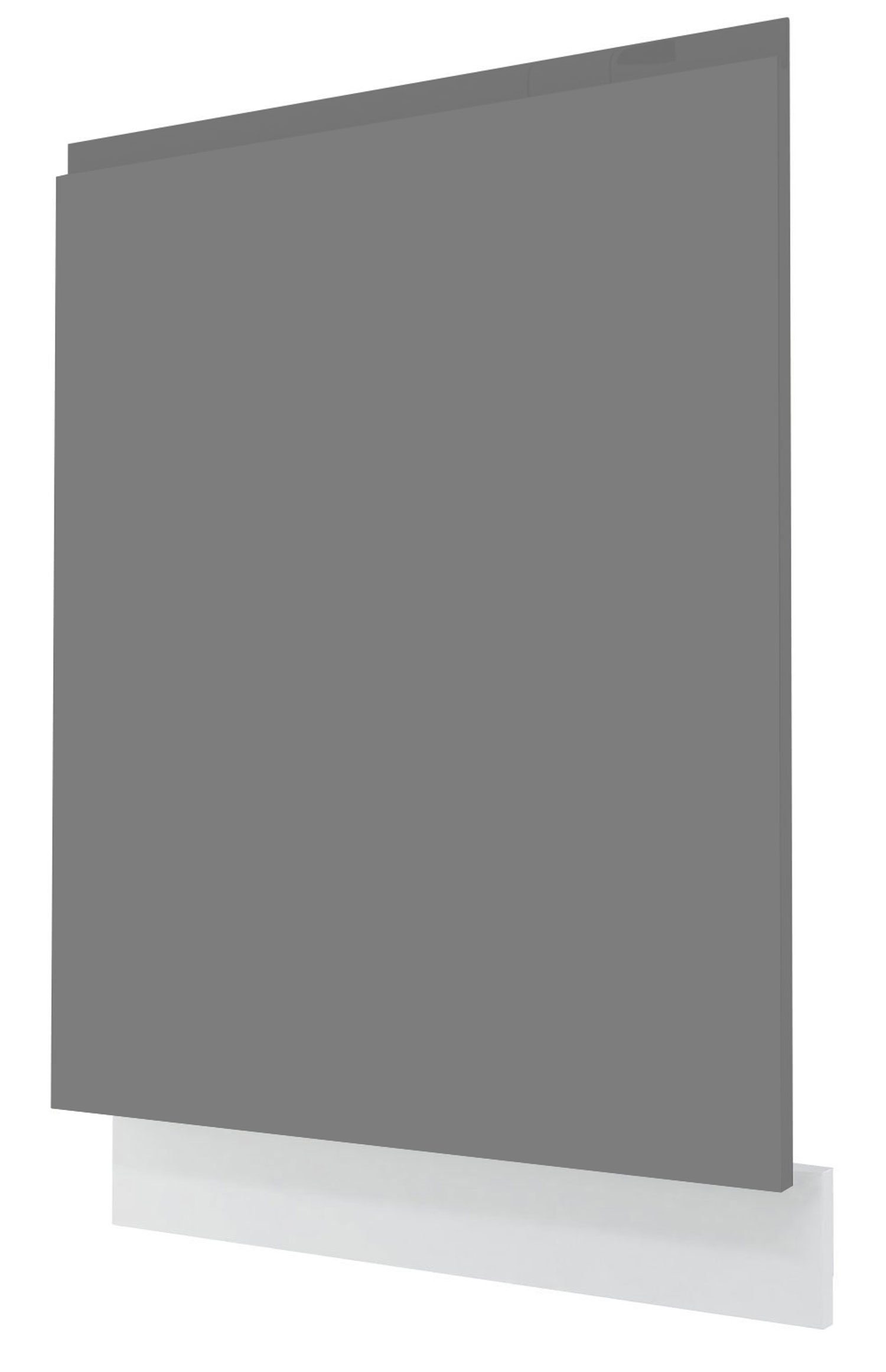 Feldmann-Wohnen Sockelblende Avellino, 60cm Front- und Sockelfarbe wählbar grifflos vollintegriert weiß Acryl Hochglanz