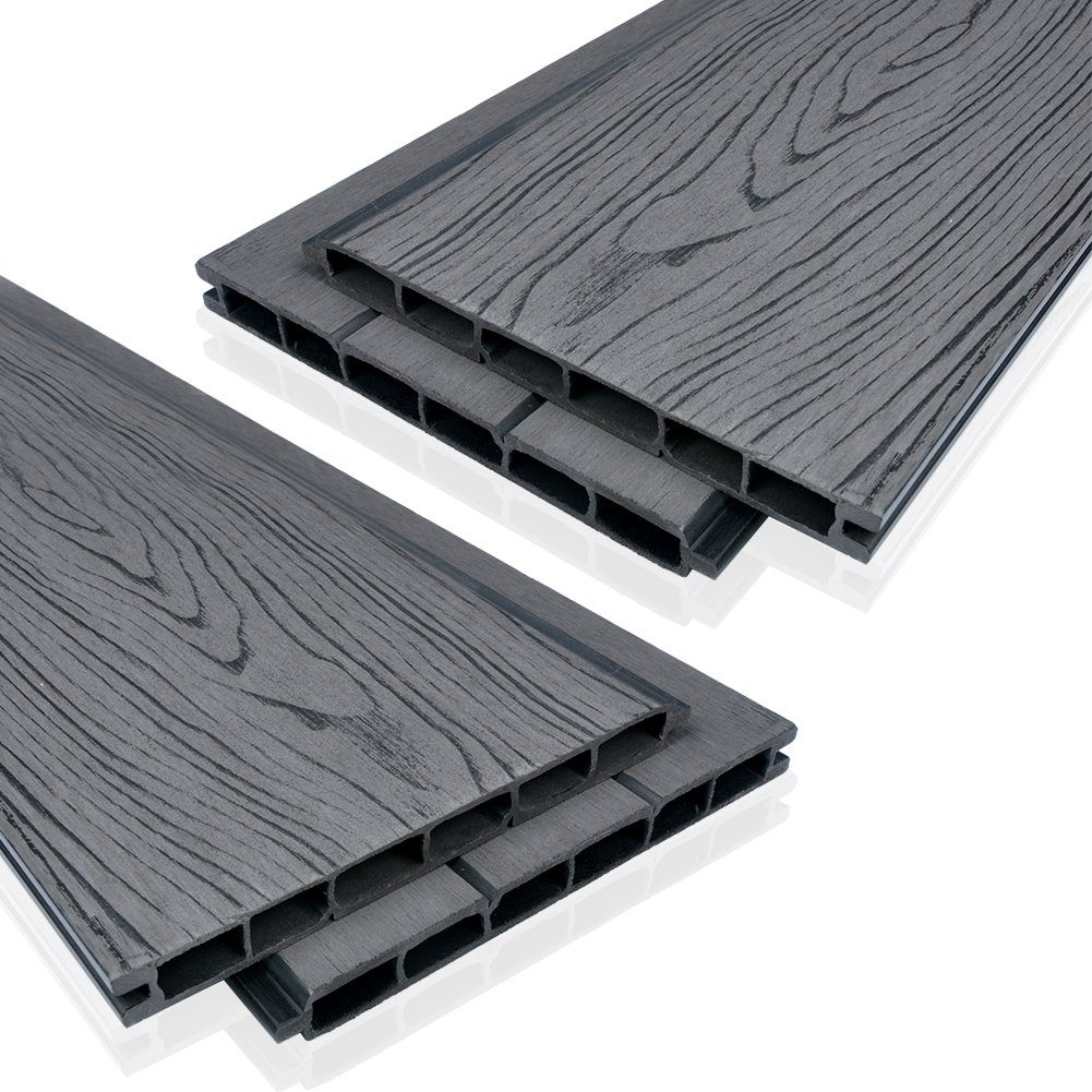 euroharry Zaun WPC Zaun Lamellenzaun Sichtschutzzaun Gartenzaun Windschutz