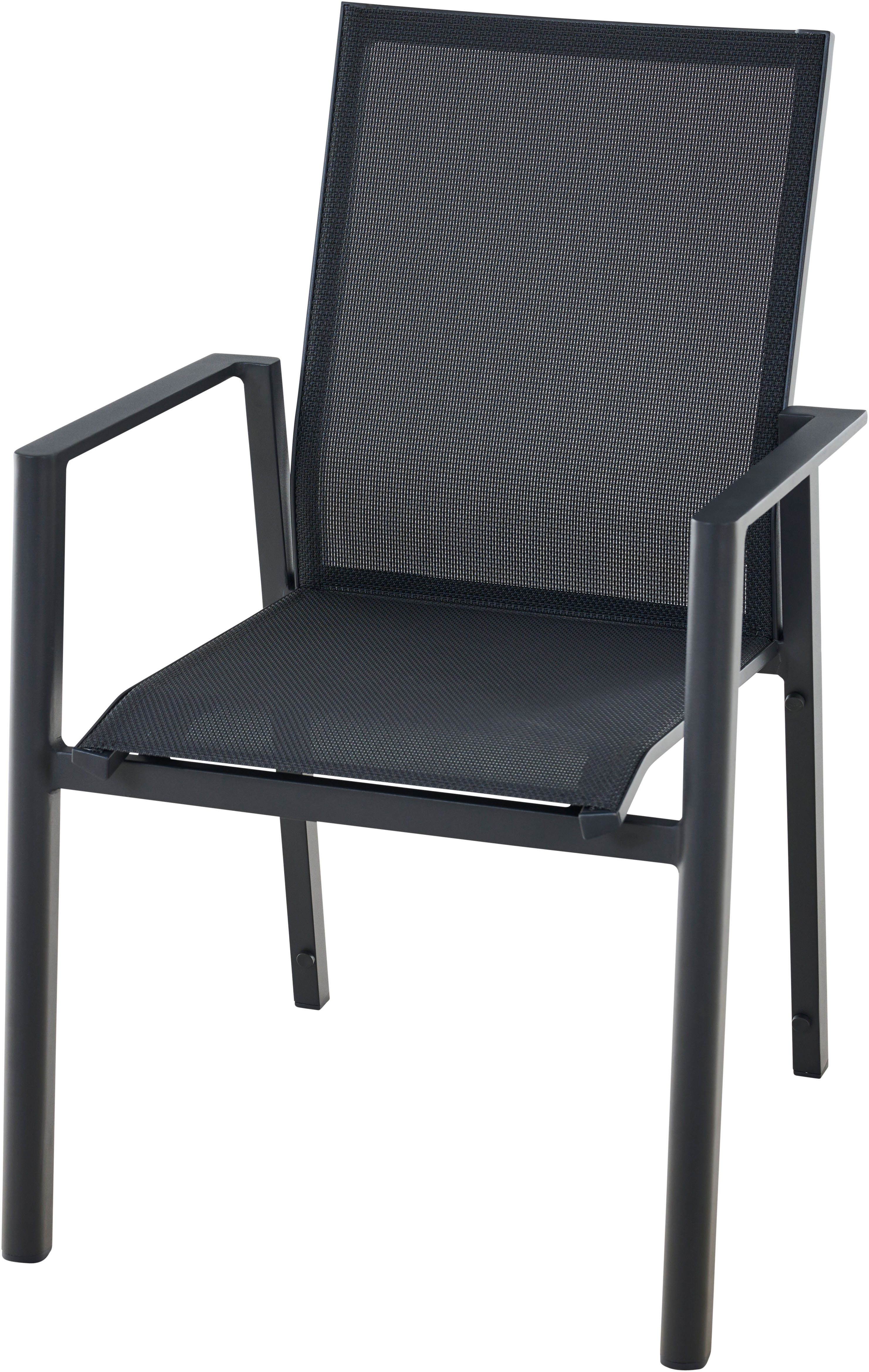 Siena Garden Gartensessel BOLOGNA Stapelsessel, anthrazit, Aluminiumgestell, Ranotex® Bezug