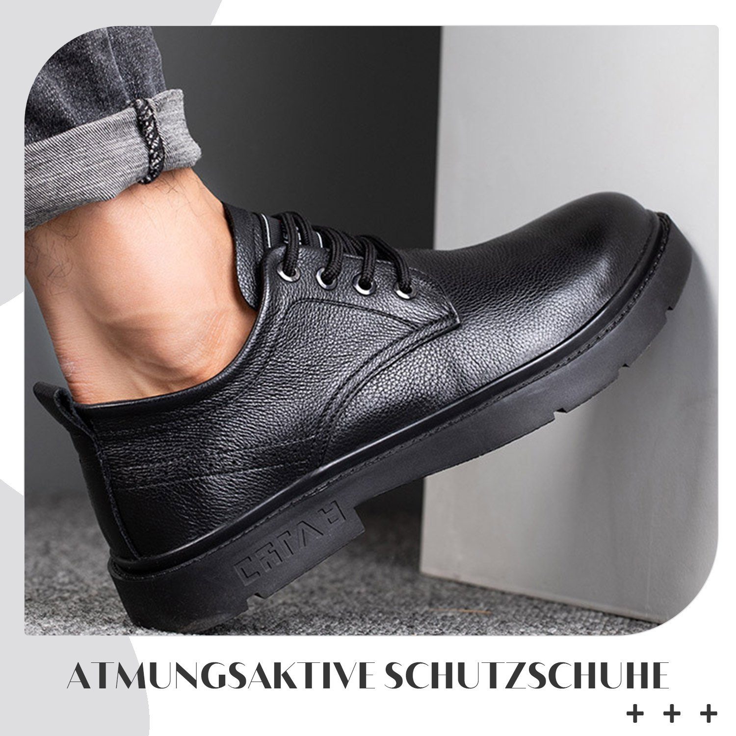 wasserdicht Arbeitsschuh Sicherheitsschuhe Schutzschuhe Echtes Leder Daisred Arbeitsschuhe