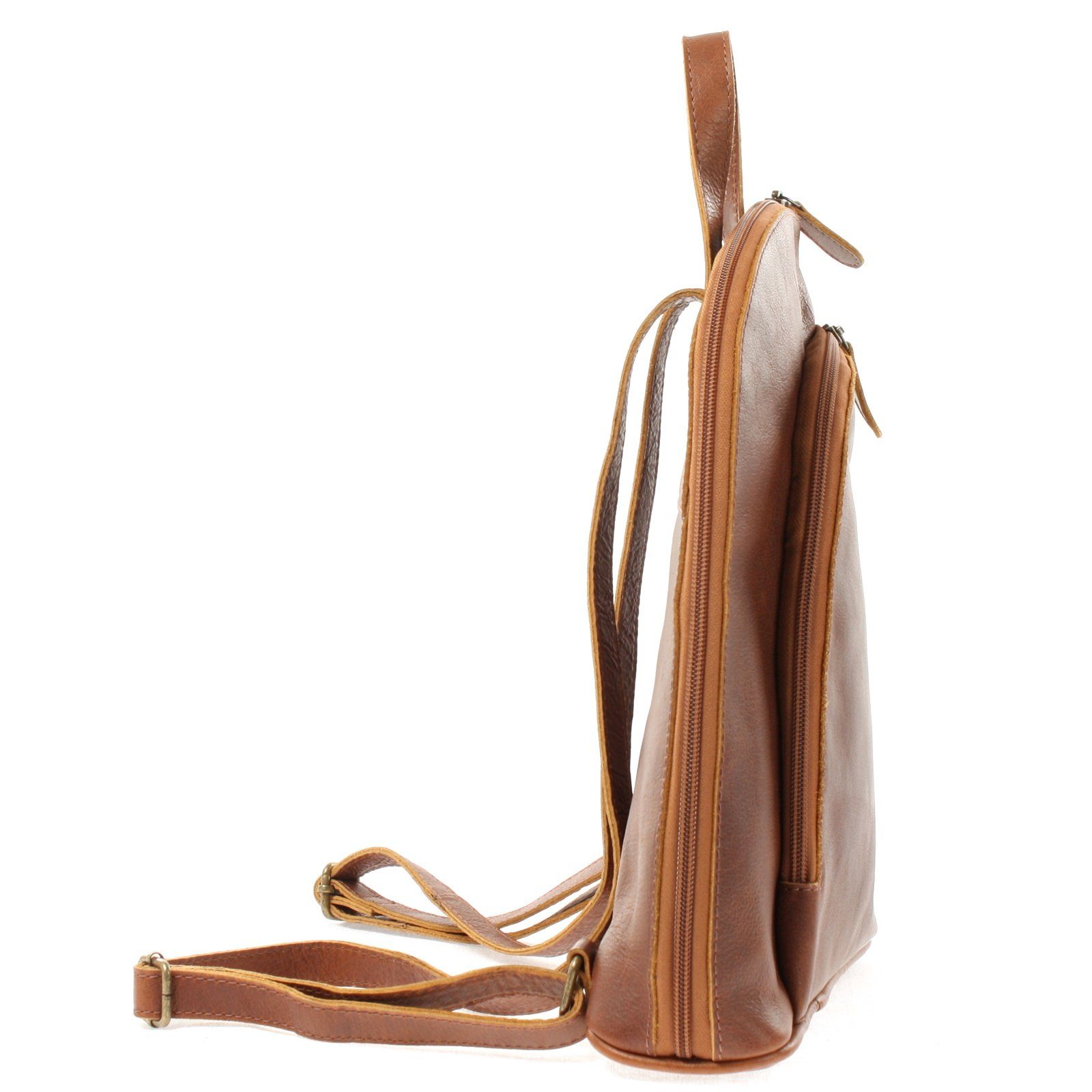 LECONI Freizeitrucksack kleiner Rucksack Lederrucksack Damen Echt Leder LE1032