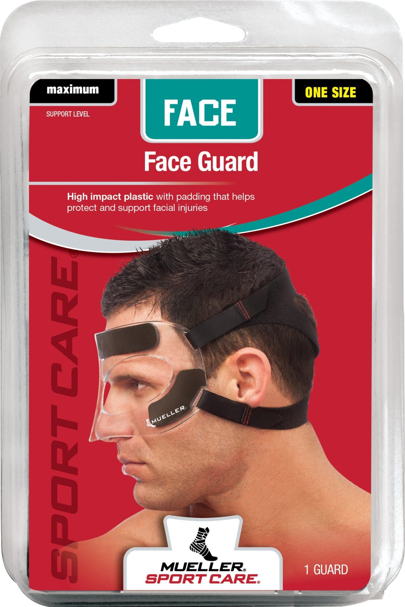 Punkten Gesichtsschutz an 6 4 verstellbares Maximum, Kopfband Mueller Nasen-und Sports Medicine Kopfschutz Schaumstoffpolster,
