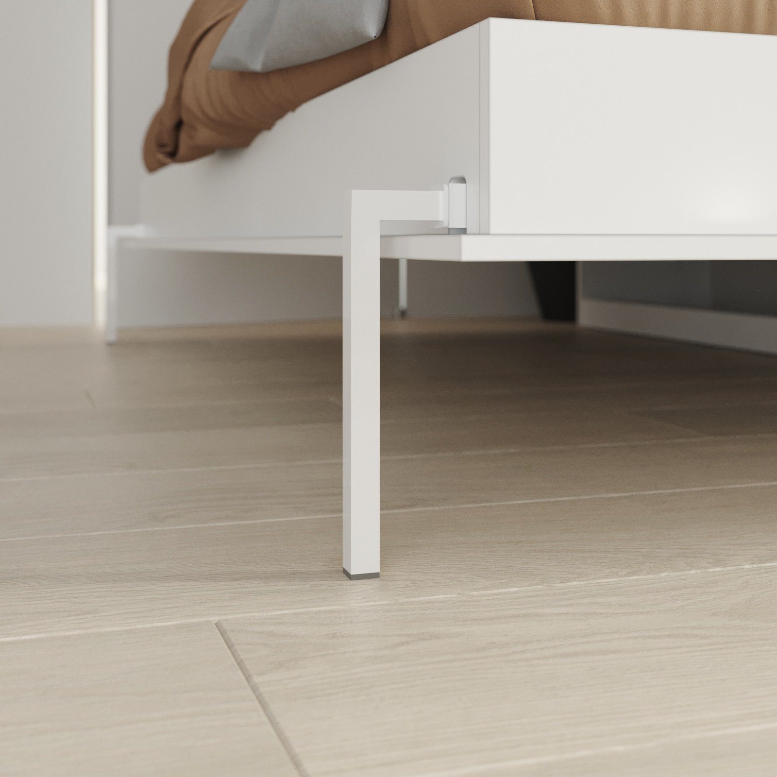 SMARTBett Schrankbett Classico 140x200 cm, 160x200 cm Horizontal Weiß Klappbett Gasdruckfedern