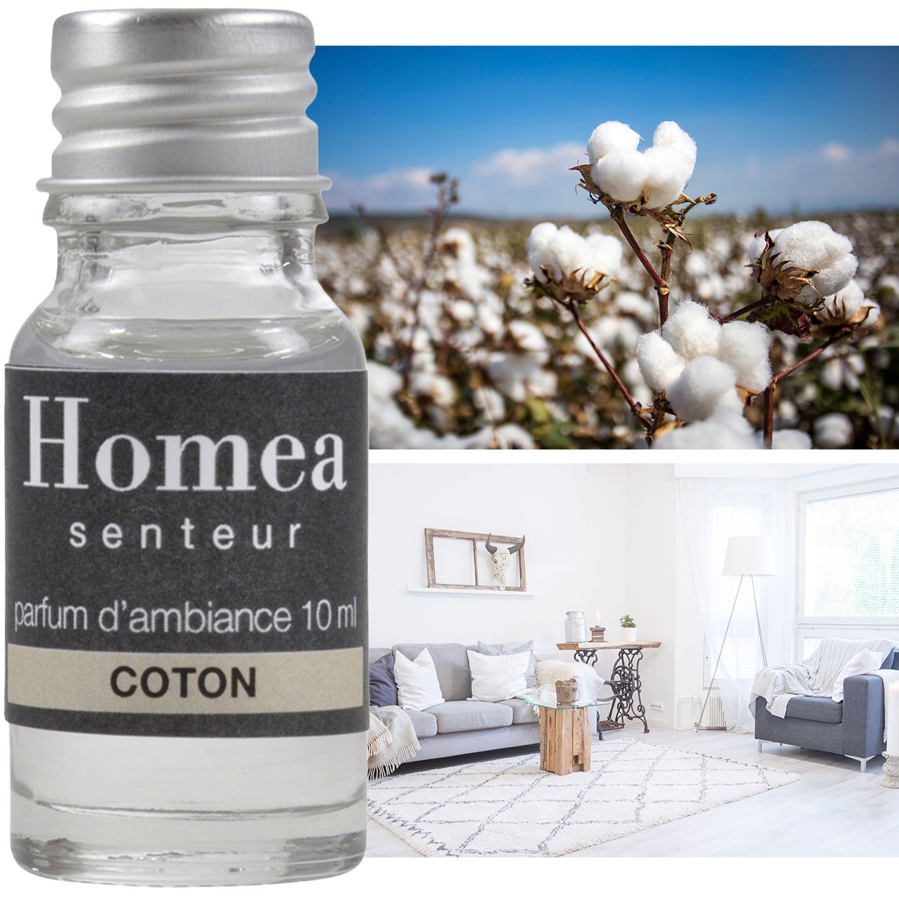 Homea Duftöl Baumwolle (10ml) - Frischer Raumduft für Ihr Zuhause (1-St), Auch für Potpourri oder Aromabrenner geeignet