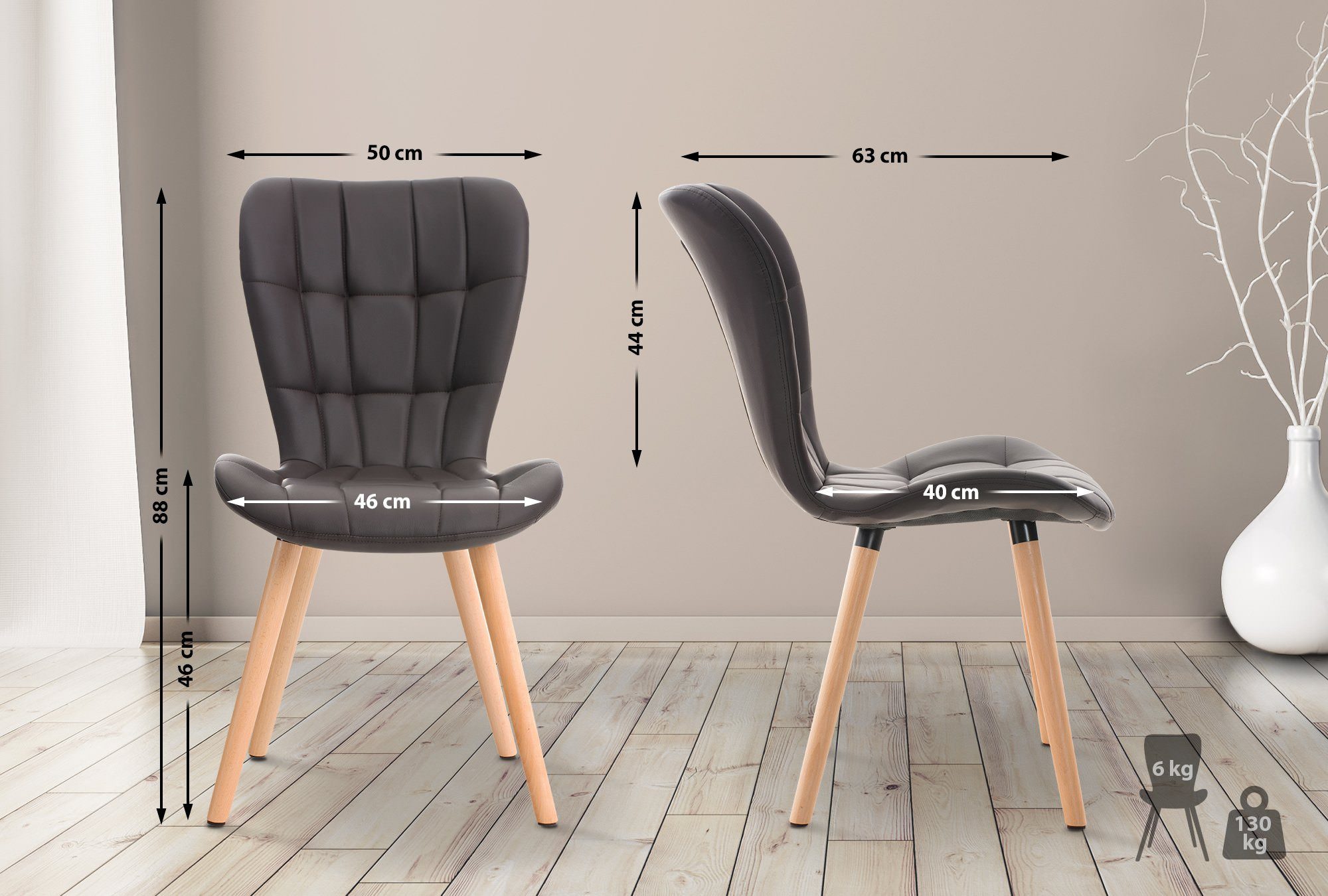 CLP Esszimmerstuhl Elda (2er Set), Samt, günstig online kaufen