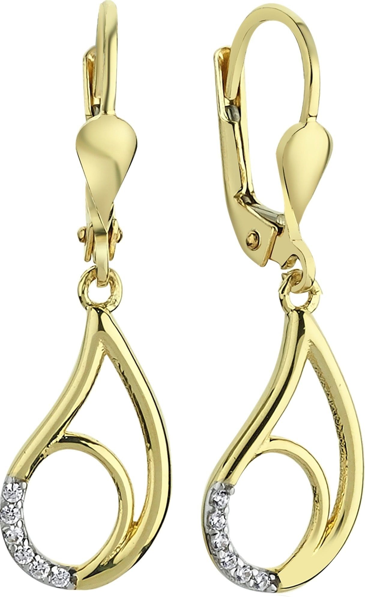 Balia Paar Ohrhänger Balia Ohrhänger für Damen 8K Gold (Ohrhänger), Ohrhänger (Träne) aus 333 Gelbgold - 8 Karat, Farbe: weiß, gold