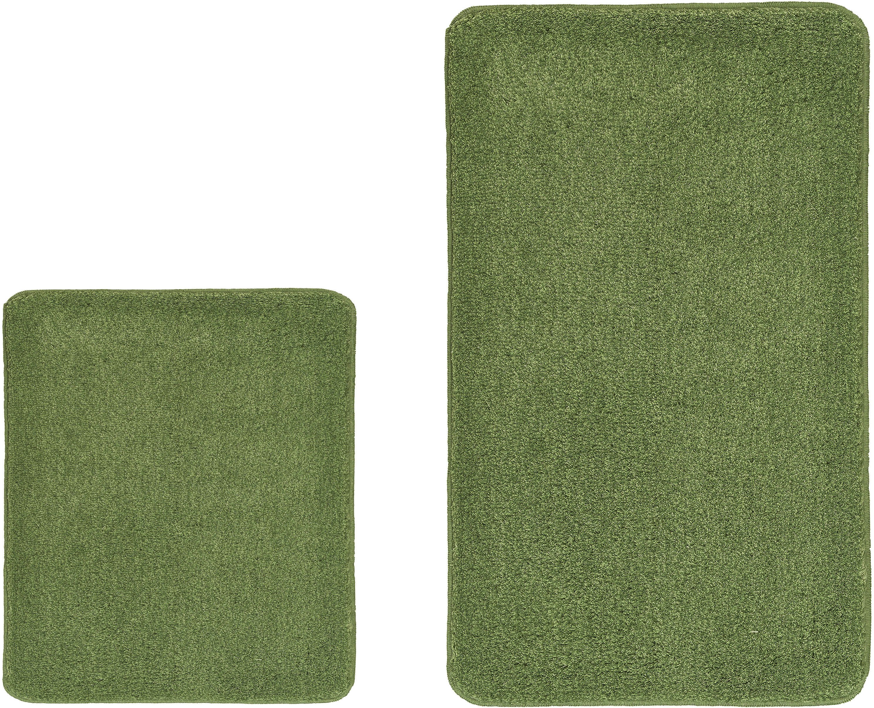 Kleine Wolke Badematte RELAX, Badvorleger, Badezimmer Teppich, Höhe 30 mm, rutschhemmend beschichtet, fußbodenheizungsgeeignet, Polyacryl, rechteckig, 2er-Set 55x65 cm / 70x120 cm, Badteppich, meliert, rechteckig, rund & als Set erhältlich