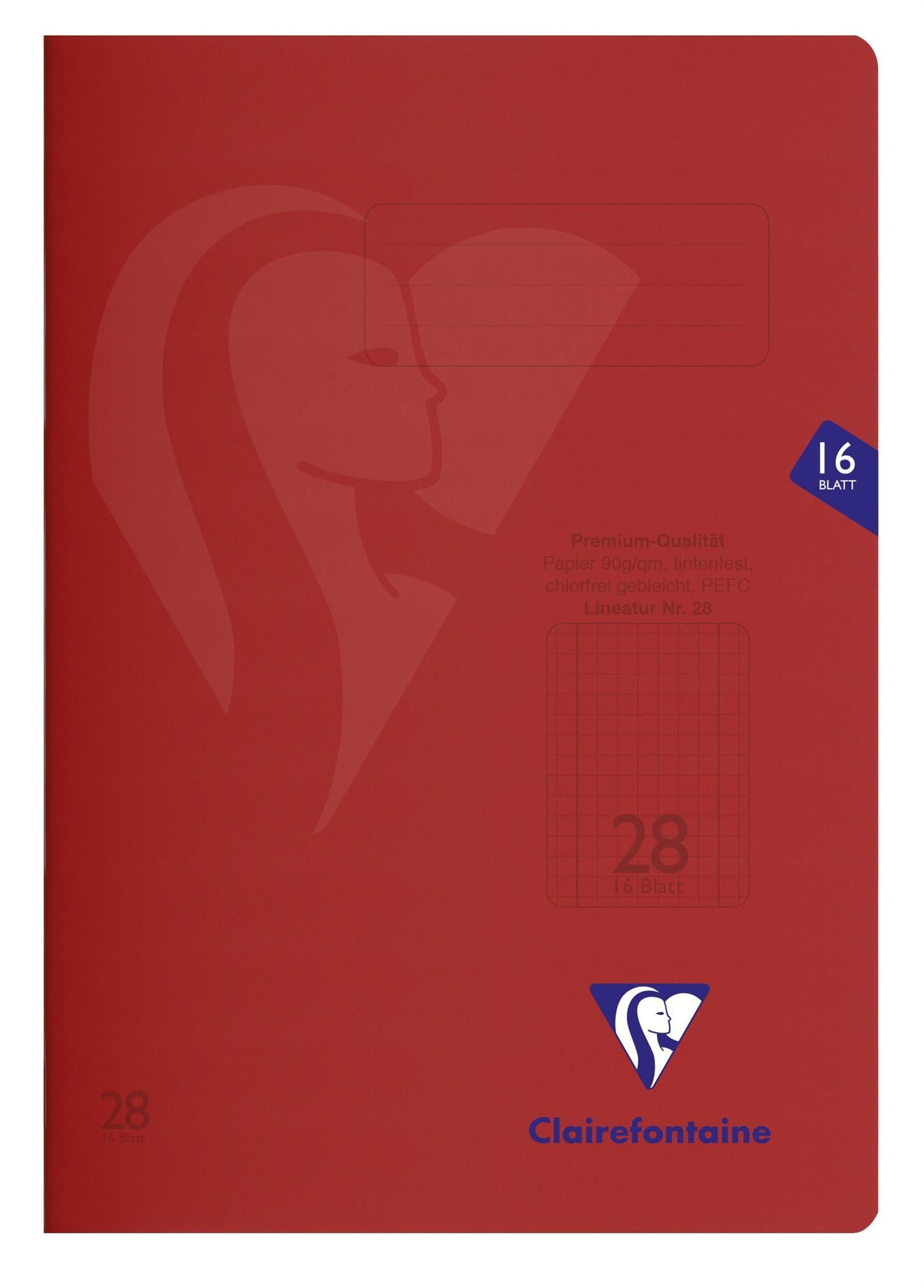 CLAIREFONTAINE Schulheft Clairefontaine S'coolbook A4 Lin. 28 rot 16BL