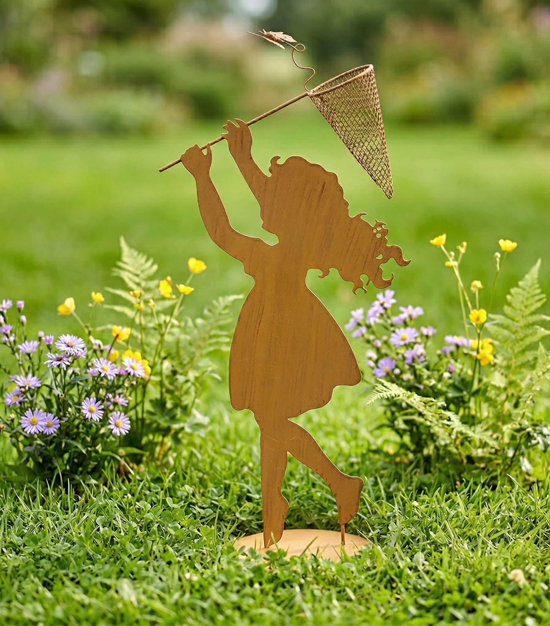 Dekoleidenschaft Dekofigur "Sommertraum" Metall mit Rostfinish 51 cm, Outdoor Gartendeko Rostdeko