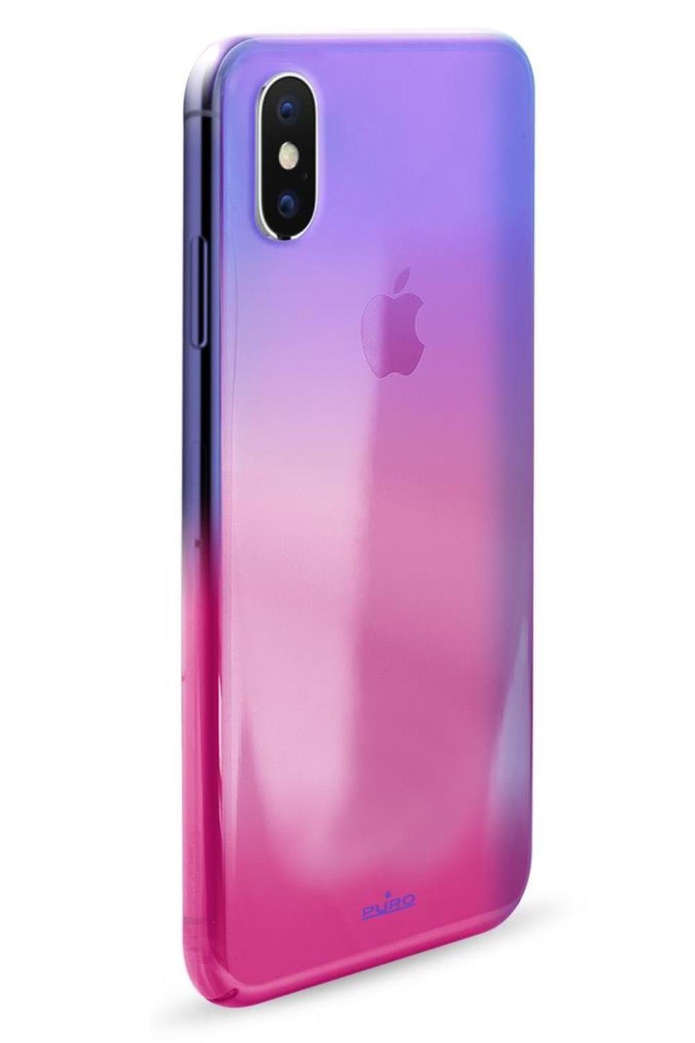 Puro Handyhülle Hologram Cover Case Schutz-Hülle Klar Farb-Verlauf, passend für Apple iPhone X / Xs transparentes Polycarbonat, Anti-Kratz