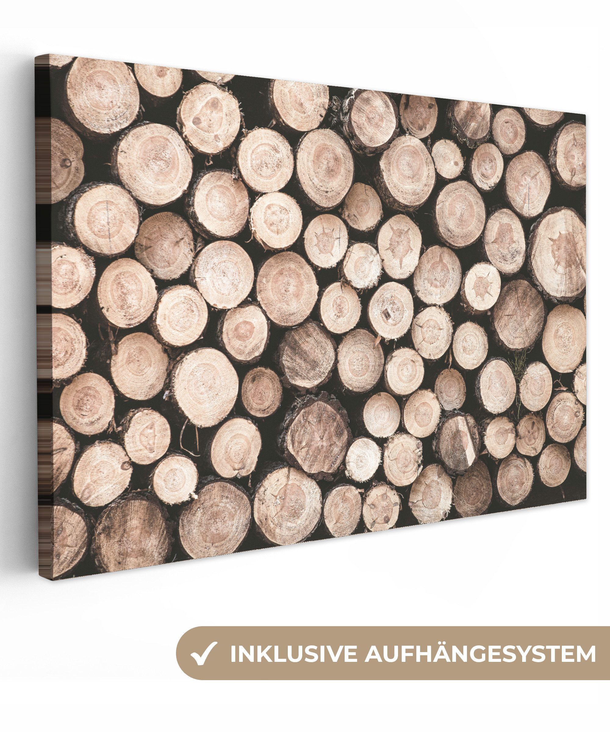 OneMillionCanvasses® Leinwandbild Baumstämme - Winter - günstig online kaufen