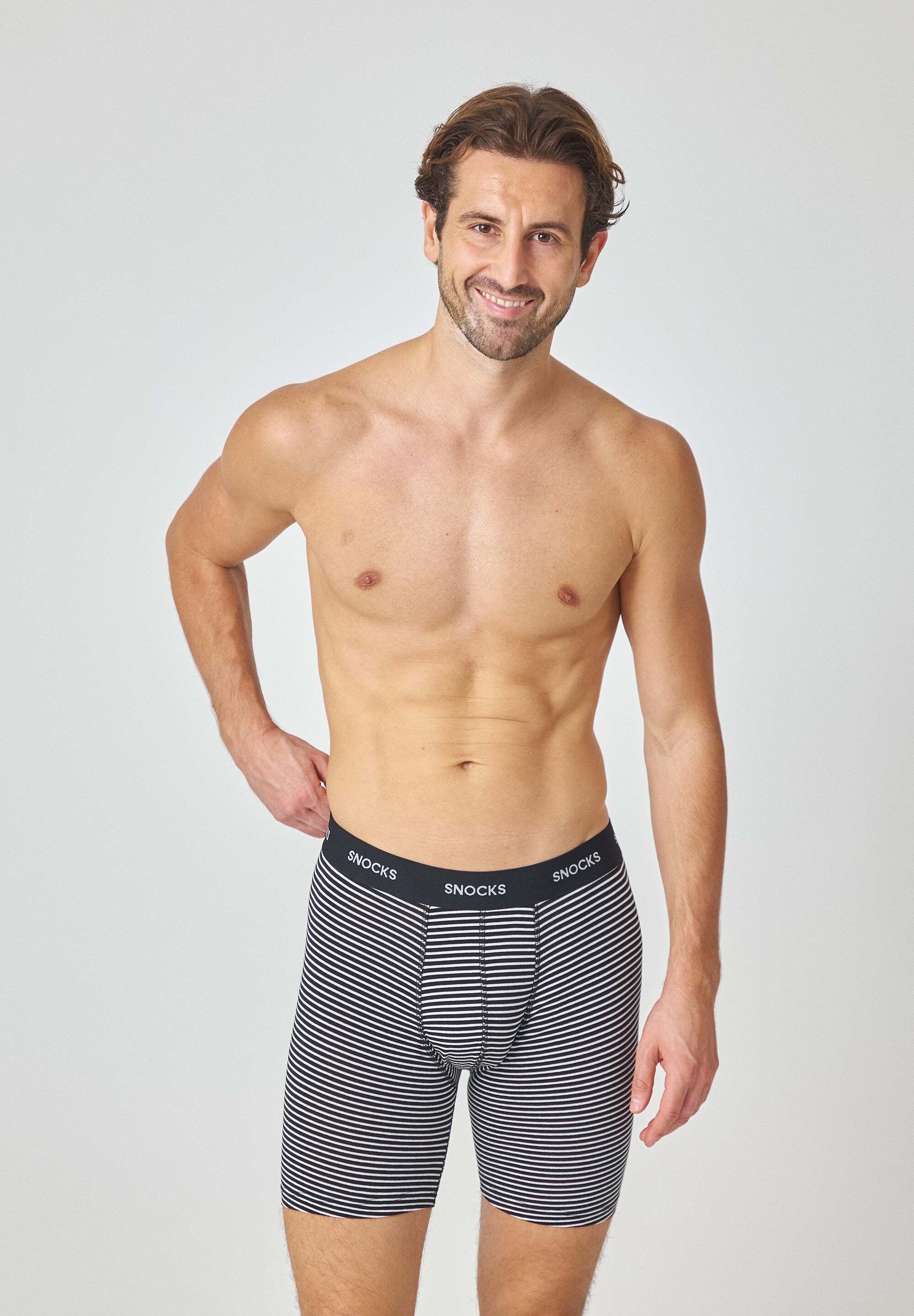 SNOCKS Boxershorts Enge Unterhosen mit längerem Bein Herren Männer (6-St) aus Bio-Baumwolle, ohne kratzenden Zettel, bequem durch längeres Bein – Bild 4 von 5