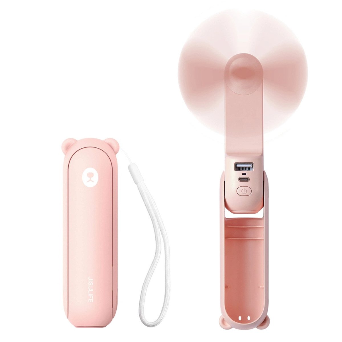 Jisulife Handventilator Life8 Plus, 3in1 Funktion mit Ventilator Powerbank und LED Licht