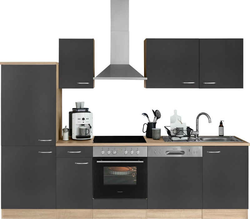 OPTIFIT Küchenzeile Parare Breite 210 oder 270 cm, mit Hanseatic E-Geräten, wahlweise mit Kühlschrank inkl. Umbau