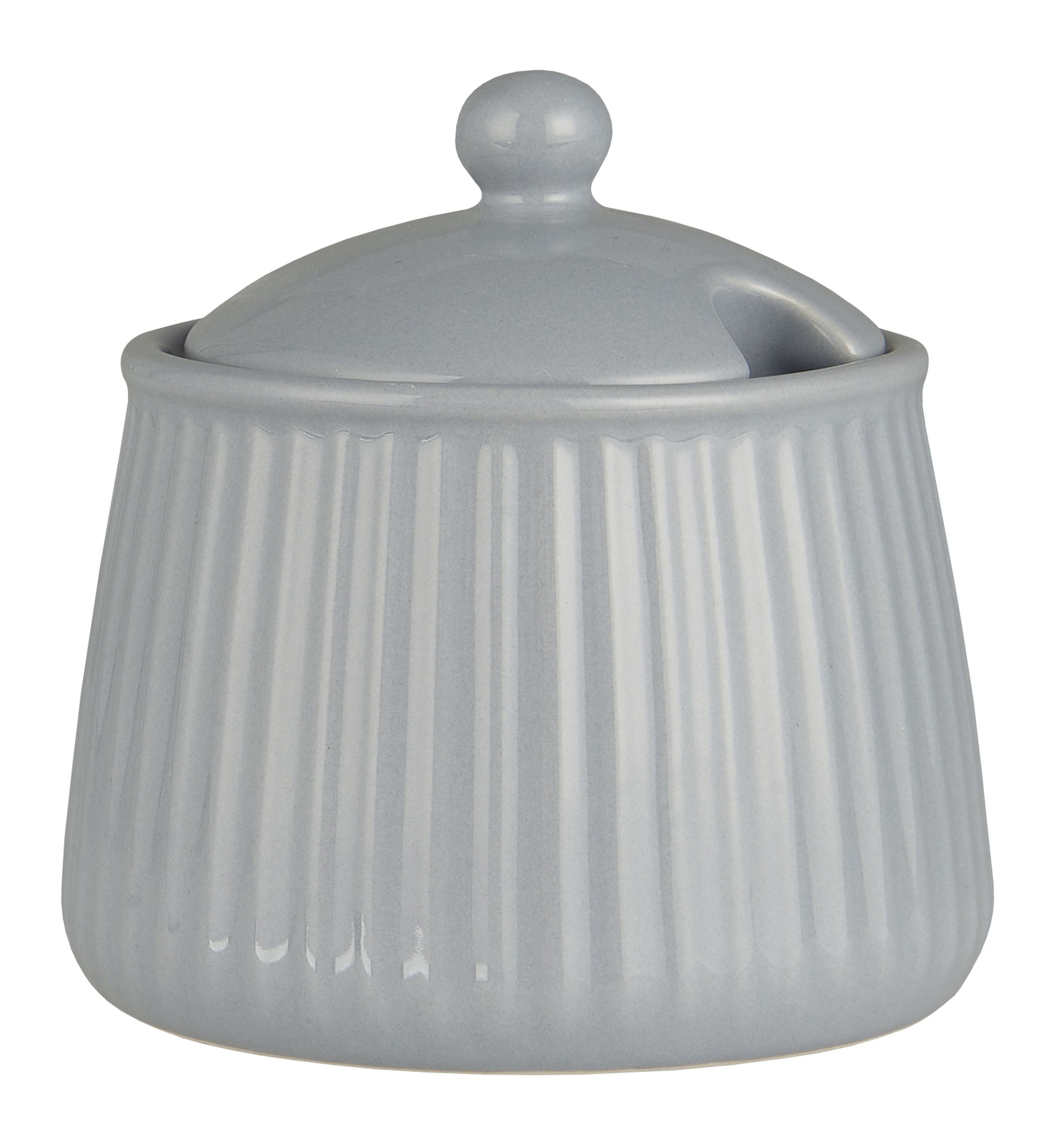 Ib Laursen Milch- und Zuckerset Ib Laursen - Zuckerdose Zuckerschale Mynte Rillen Keramik 2028 Farbe: