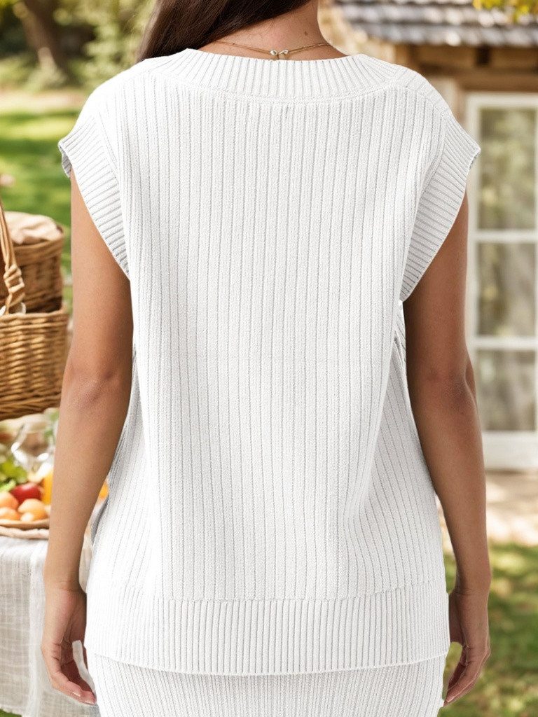 LUCKZON Pullunder Damen-Pulloverweste mit V-Ausschnitt, übergroß, günstig online kaufen