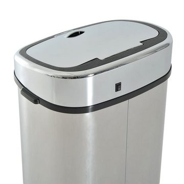HOMCOM Mülleimer, Automatik Mülleimer Abfalleimer mit Sensor Küche Edelstahl 68L