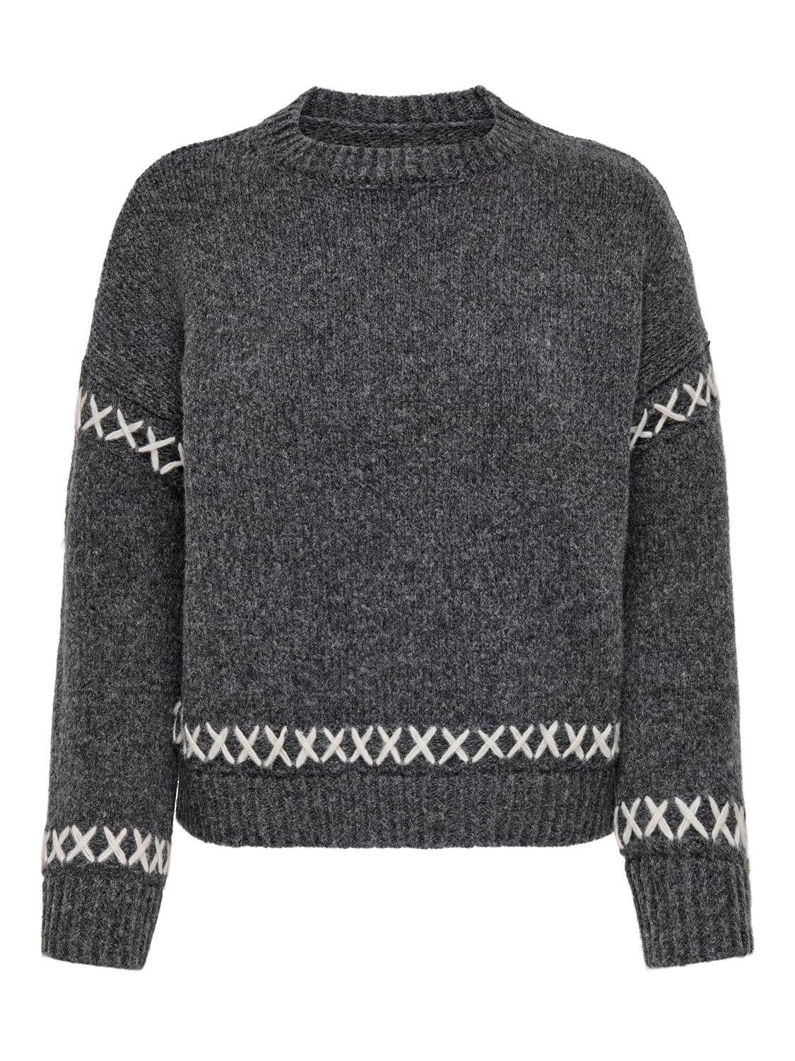 Rundhalspullover ONLAMANDA LIFE LS O-NECK DETAIL CC KNT