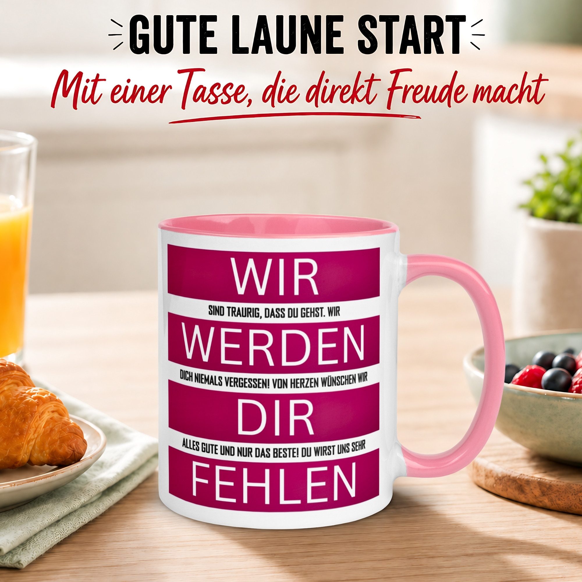 Momentals Tasse Abschiedsgeschenk Kollegen – „Du wirst uns Fehlen“ – Abschied Kollegin, Gratis Versand · Links-&Rechtshänder · Spülmaschinenfest