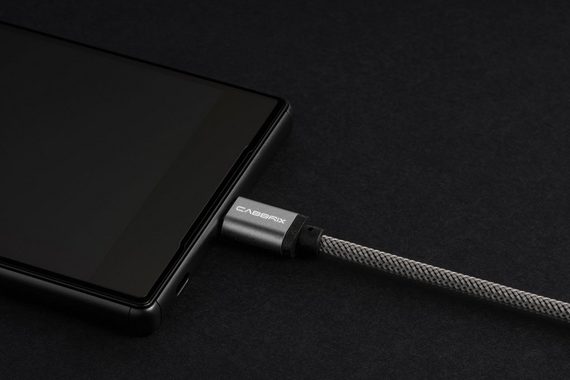 CABBRIX Smartphone-Kabel, USB-C Typ, USB-C Typ (150 cm), USB-C Type Kabel auf USB Silber 1,5m Nylon Steckergehäuse aus Aluminium / Aufladen und Synchronisieren der Daten Ladekabel für Samsung / Huawei / HTC / Sony