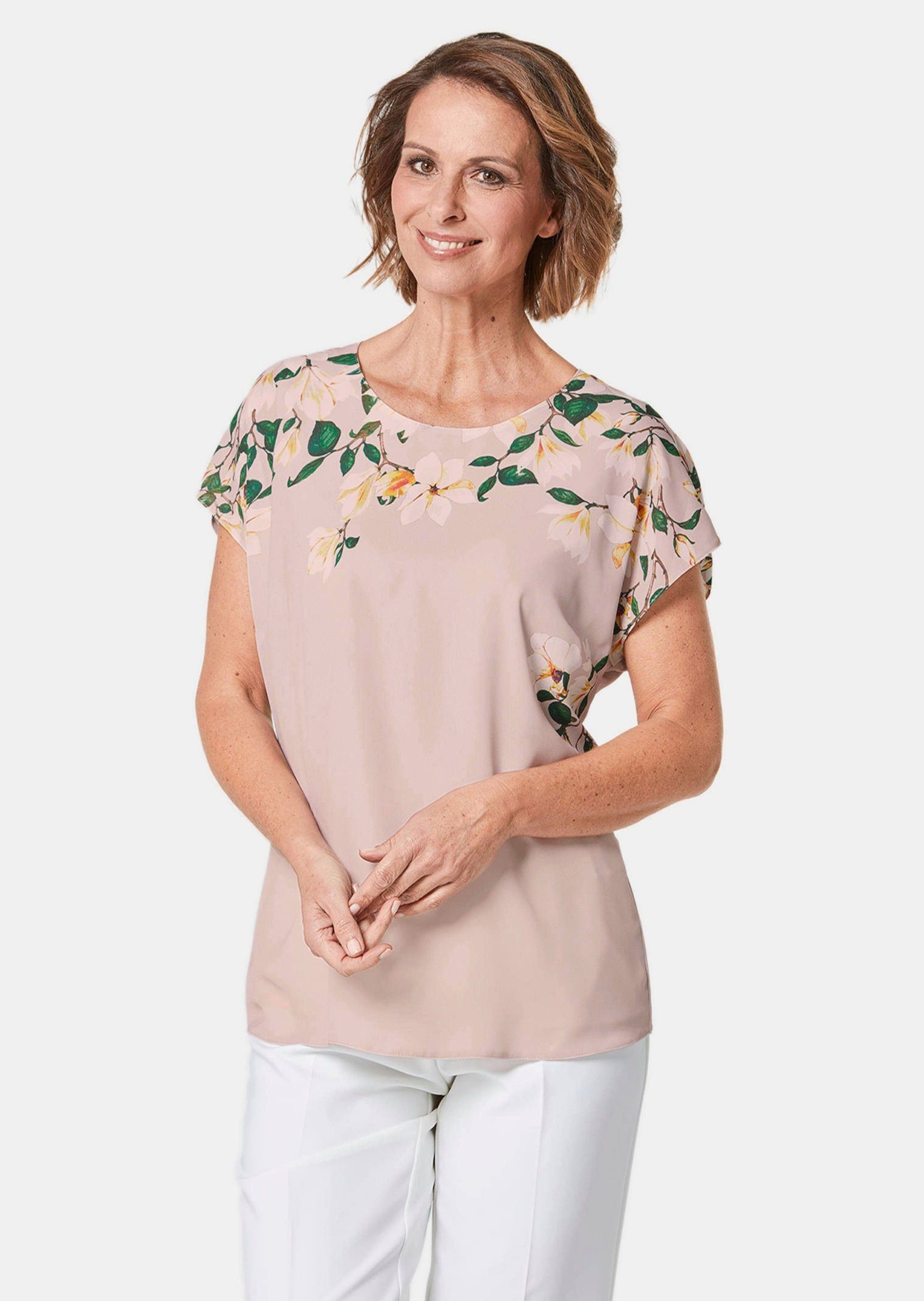 GOLDNER Chiffonbluse Luftige Chiffonbluse mit floralem günstig online kaufen