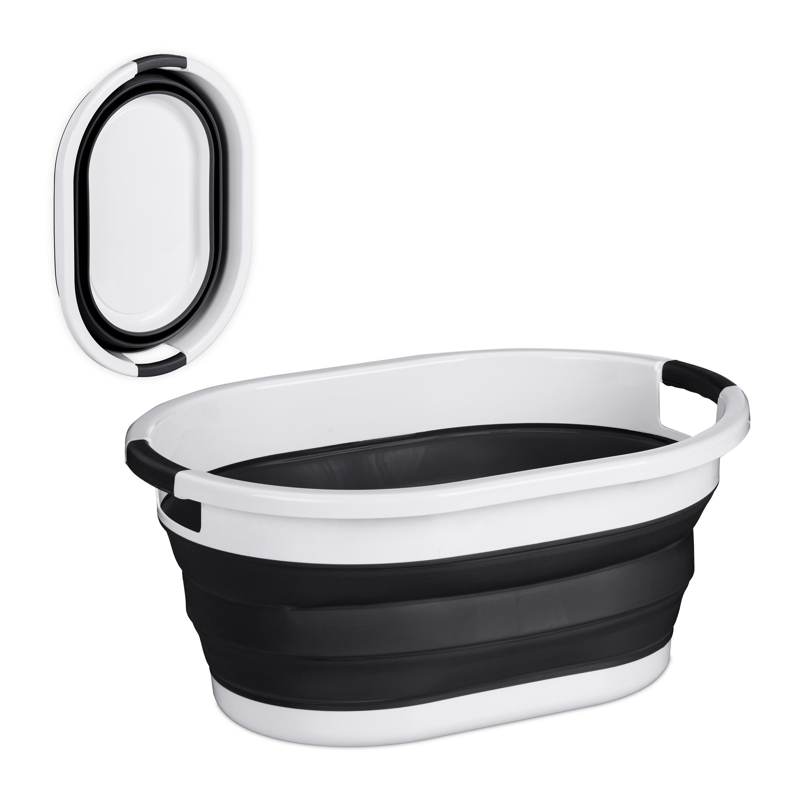 relaxdays Wäschekorb Faltbarer Wäschekorb 36 Liter (1 St), schwarz günstig online kaufen