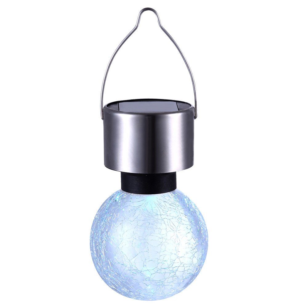 fest LED Leuchte Kugel verbaut, Hänge RGB Strahler Crackle Design LED-Leuchtmittel Farbwechsel, Außen-Deckenleuchte, Garten Solar Lampe etc-shop