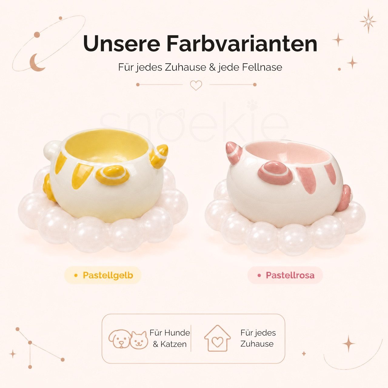 SNOEKIE Futternapf SNOEKIE erhöhter Keramik-Futternapf mit Napfunterlage im Set
