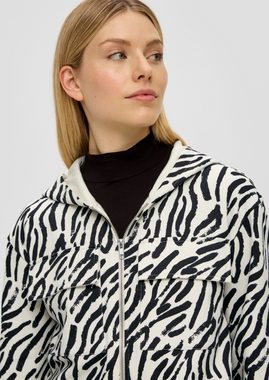 s.Oliver Sweatshirt Sweatshirtjacke mit Zebra-Muster