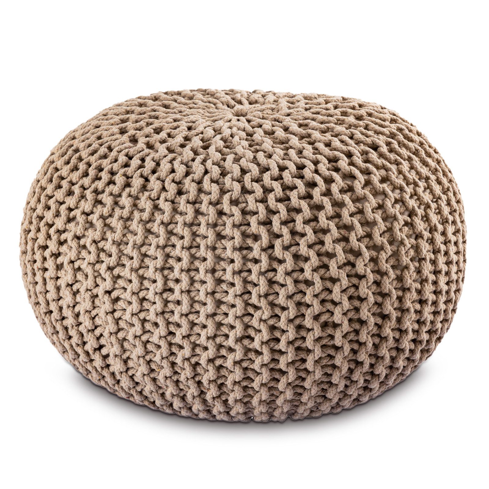 Sitzhocker Strickhocker Pouf Ø45 o. 55cm Bodenkissen Sitzpouf XXL Baumwolle nachh