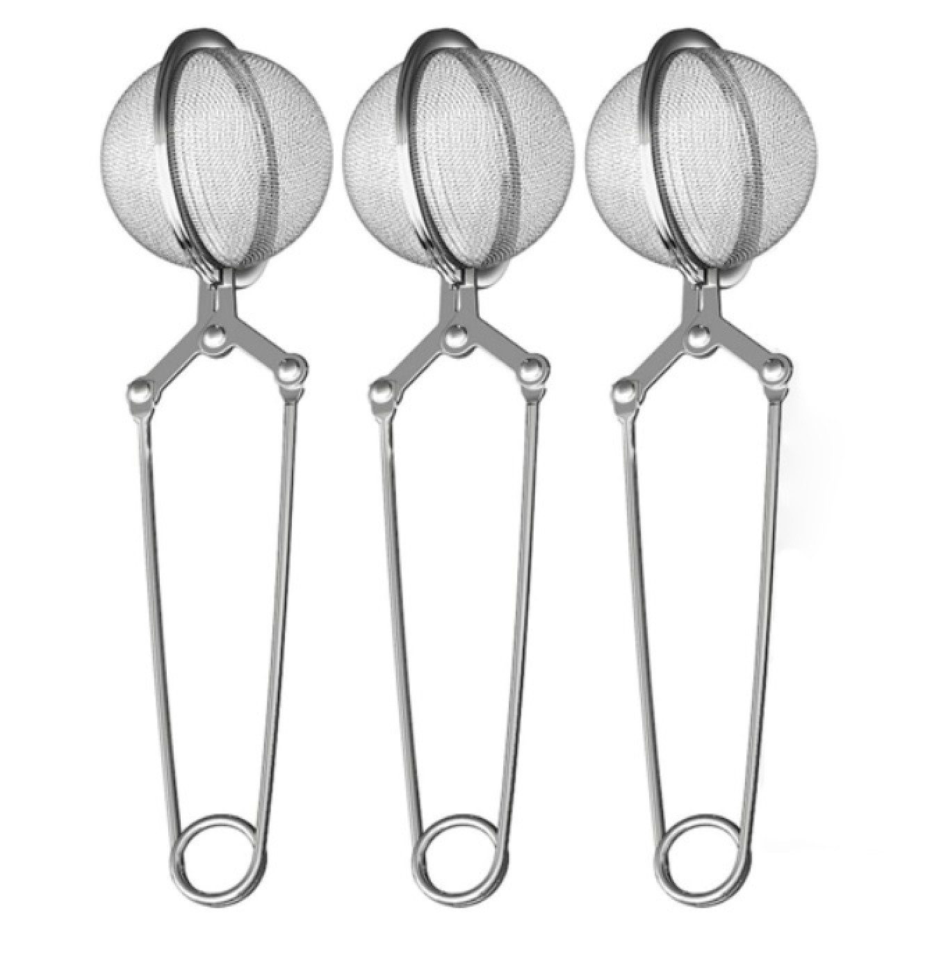 BAYLI Abflusssieb Bayli 3er Set Teezange aus Edelstahl für losen Tee, 3 Stück Tee Ei