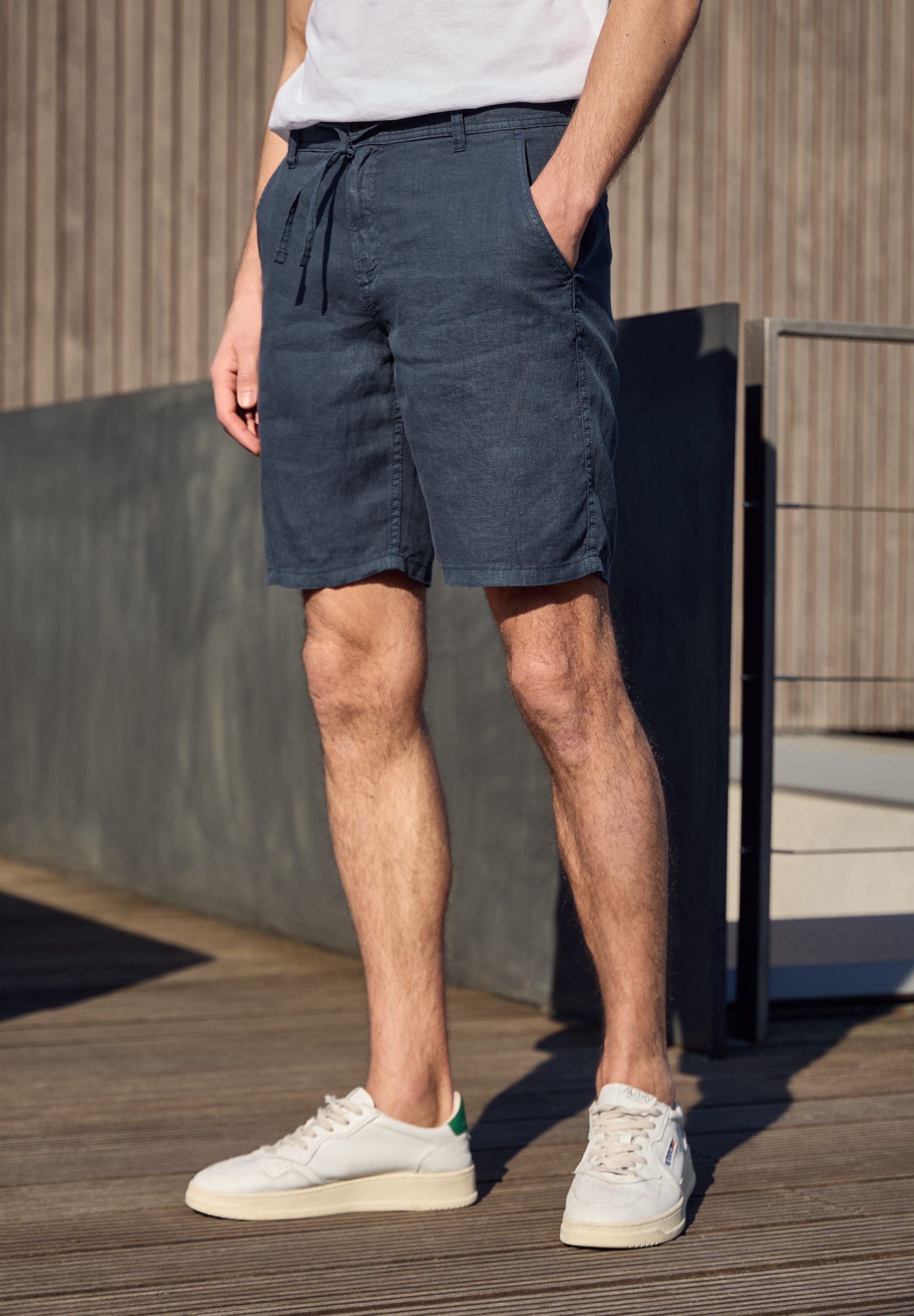 STREET ONE MEN Shorts aus Leinen