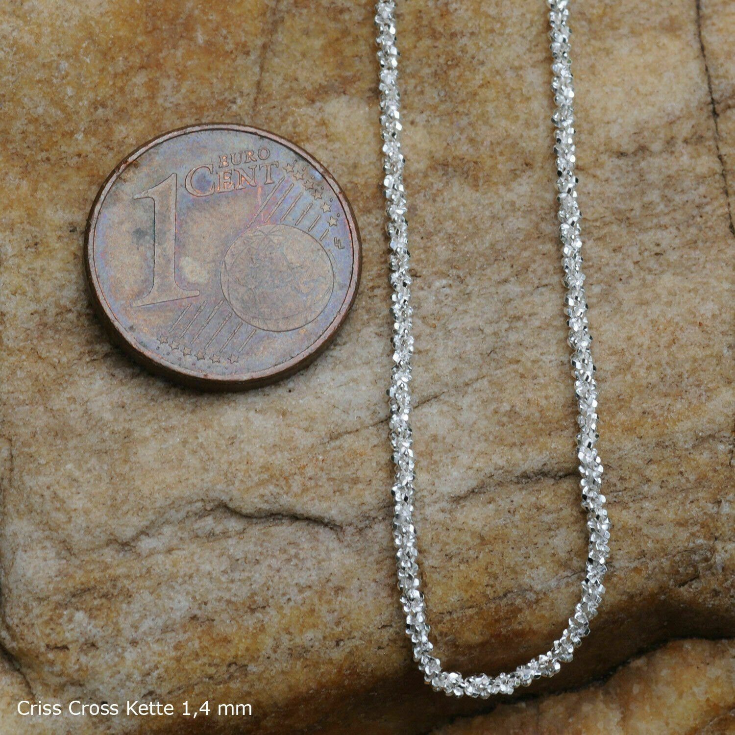 HOPLO Panzerkette Silberkette Criss-Cross-Kette Länge 45cm - Breite 1,4mm - günstig online kaufen