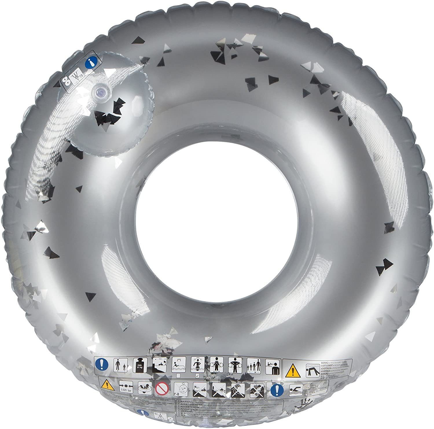 ULTRAKIDZ Schwimmtier Riesen Schwimmring Glitzer silber, Inflatable, Gummitier