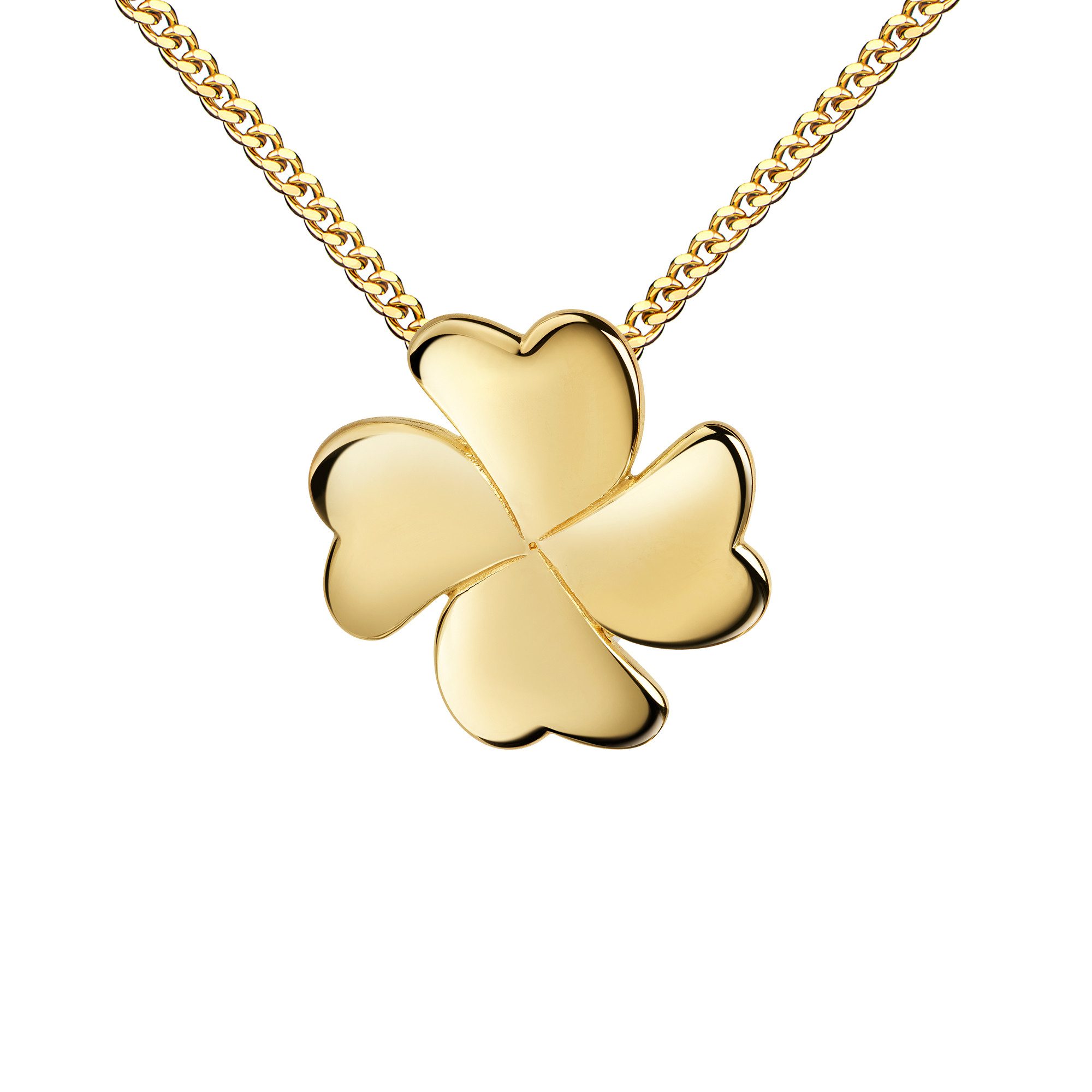 Kette mit Anhänger Kettenanhänger Kleeblatt 333 Gold / 8 Karat - Made in Germany