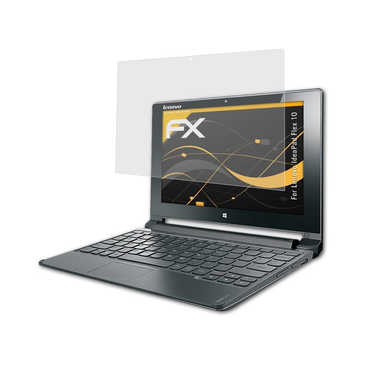 atFoliX Schutzfolie für Lenovo IdeaPad Flex 10, (2 Folien), Entspiegelnd und stoßdämpfend