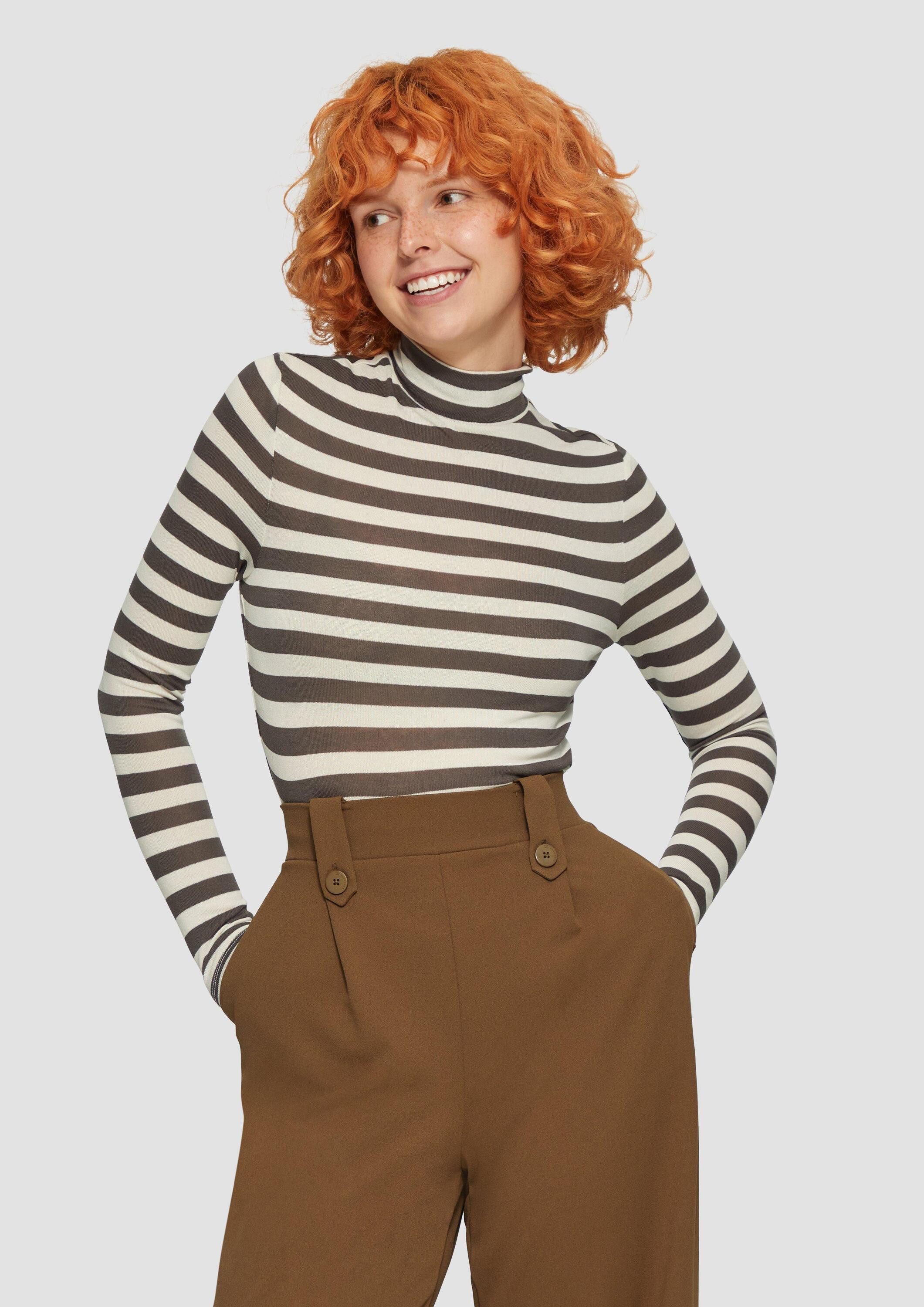 QS Langarmshirt T-Shirt Gestreiftes Longsleeve im günstig online kaufen