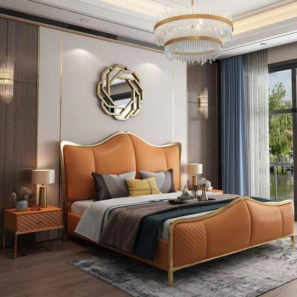 Nachttisch JVmoebel Nachttisch Design Made Konsole Nachttische), (2-St., nur Weiß 2x Beistelltische Orange Schlafzimmer Luxus in Europa Holz