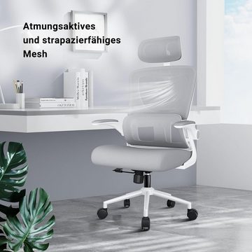 BASETBL Bürostuhl, Bürostuhl mit Lordosenstütze und, Schreibtischstuhl ergonomisch