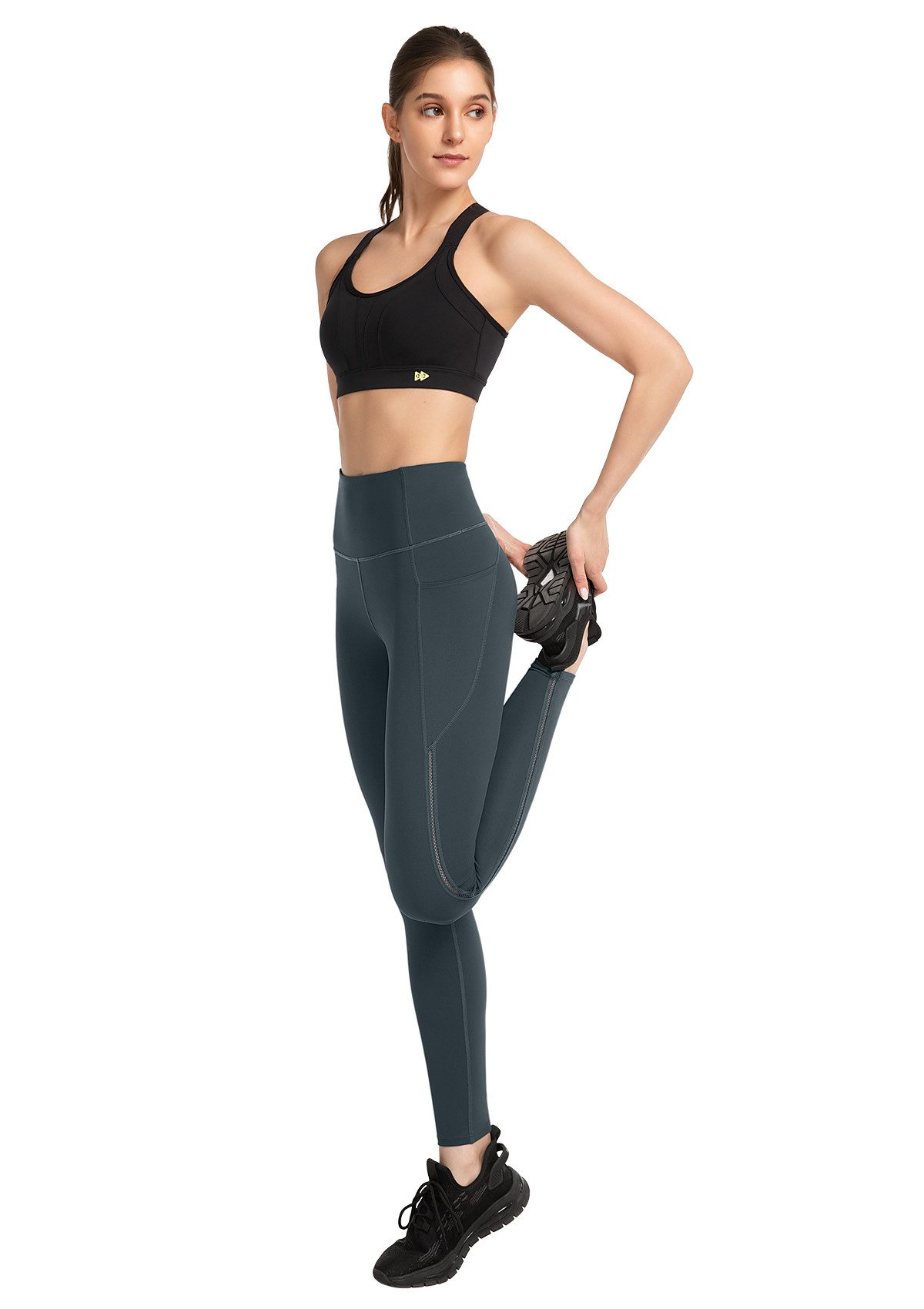 Yvette Leggings Damen Sporthose mit Taschen Atmungsaktiv, E110738A19