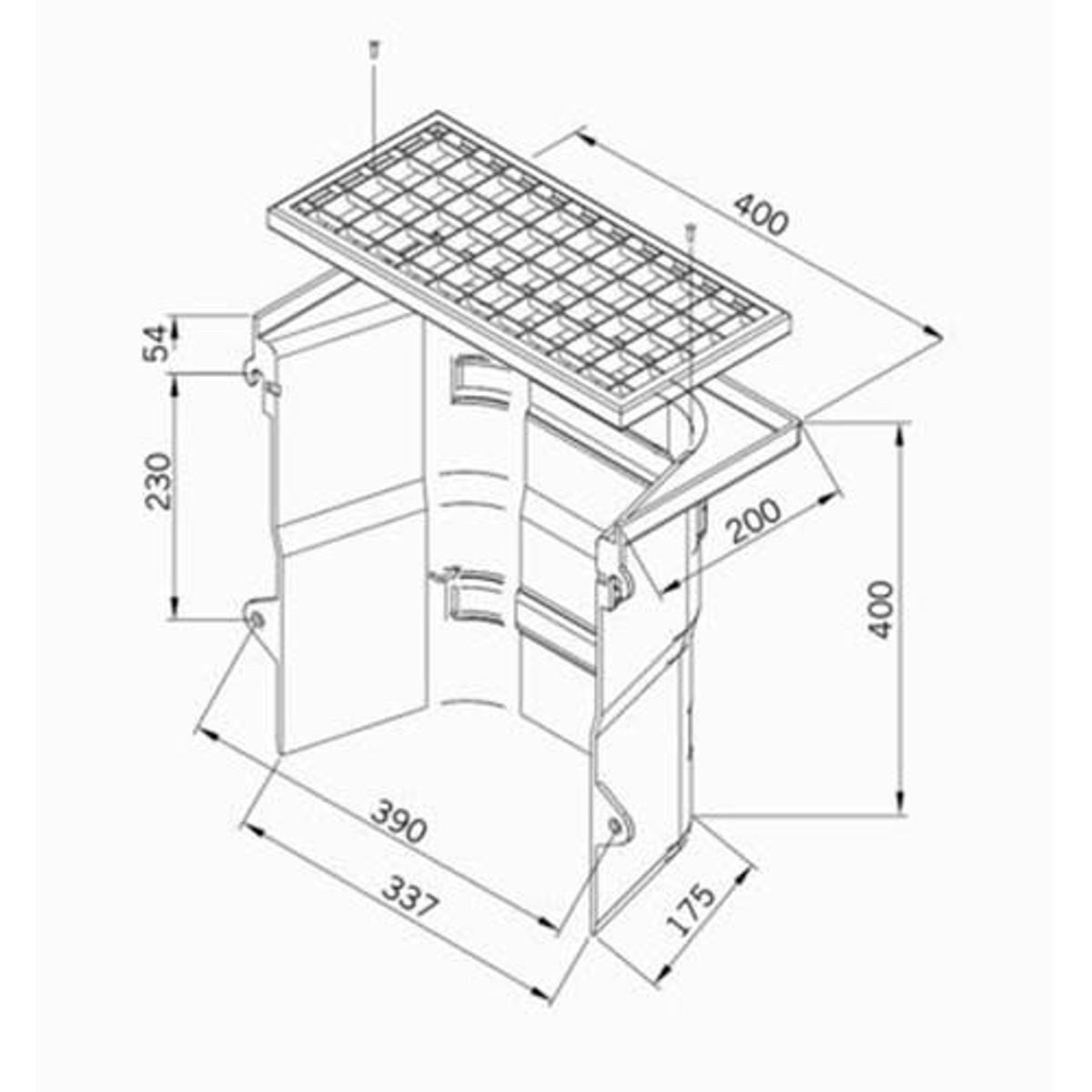 ACO Severin Ahlmann GmbH & Co. KG Lüftungsschacht 40x40cm Lüftungsschacht ohne Boden + Maschenrost 30/10, 40x20x40 cm, 3-St., begehbar, inkl. Montageset, einfacher Einbau
