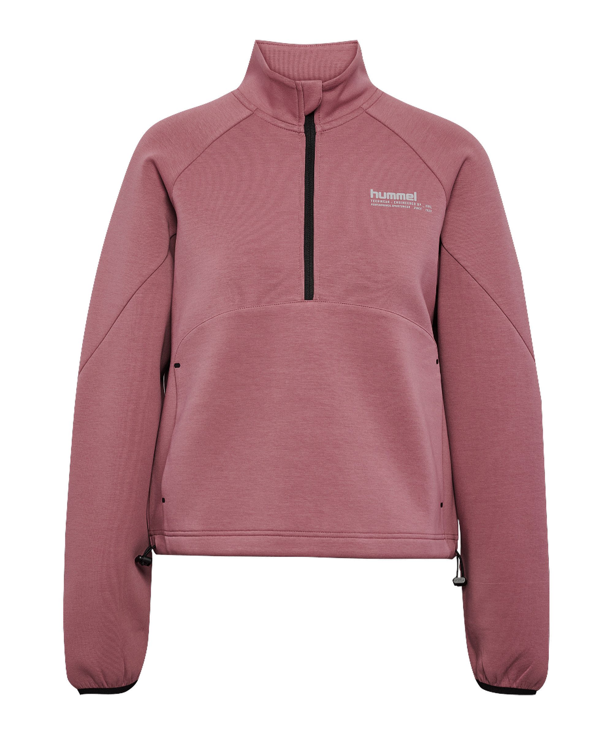 T-Shirt Hummel Tech Fleece Boxy Half Zip Sweatshirt Damen