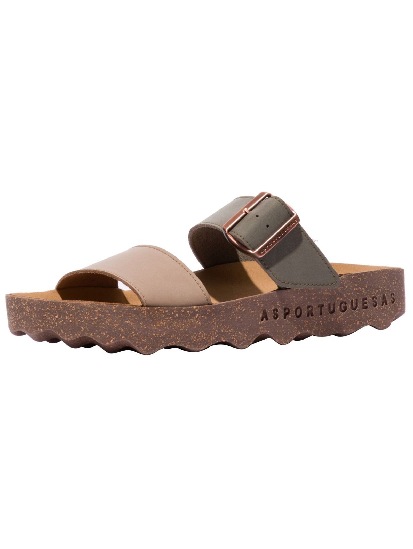 Asportuguesas Pantoletten Nubukleder/Textil . Pantolette
