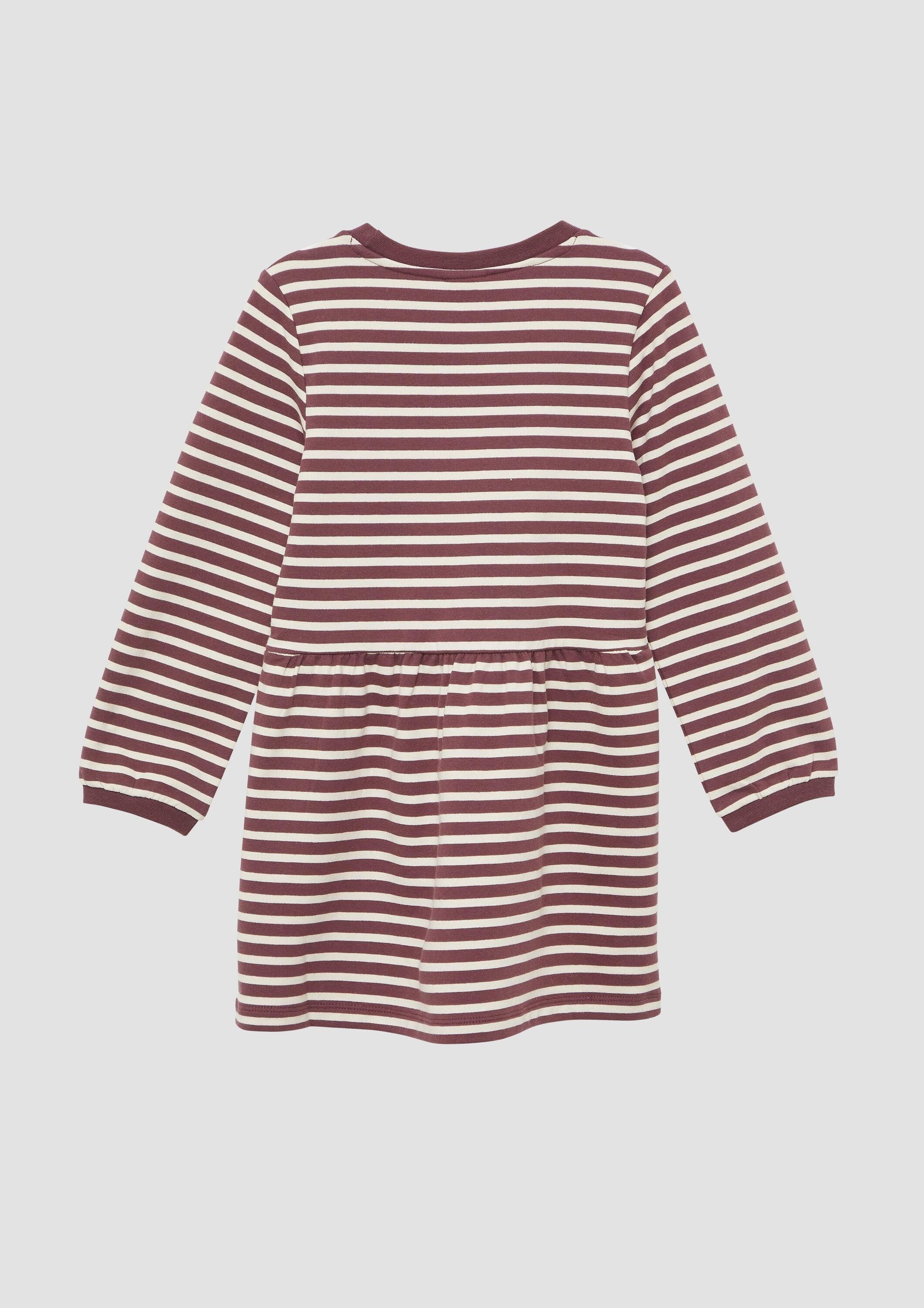 s.Oliver Midikleid Kleid Leichtes Sweat-Kleid mit glitzerndem Stickerei-Detail